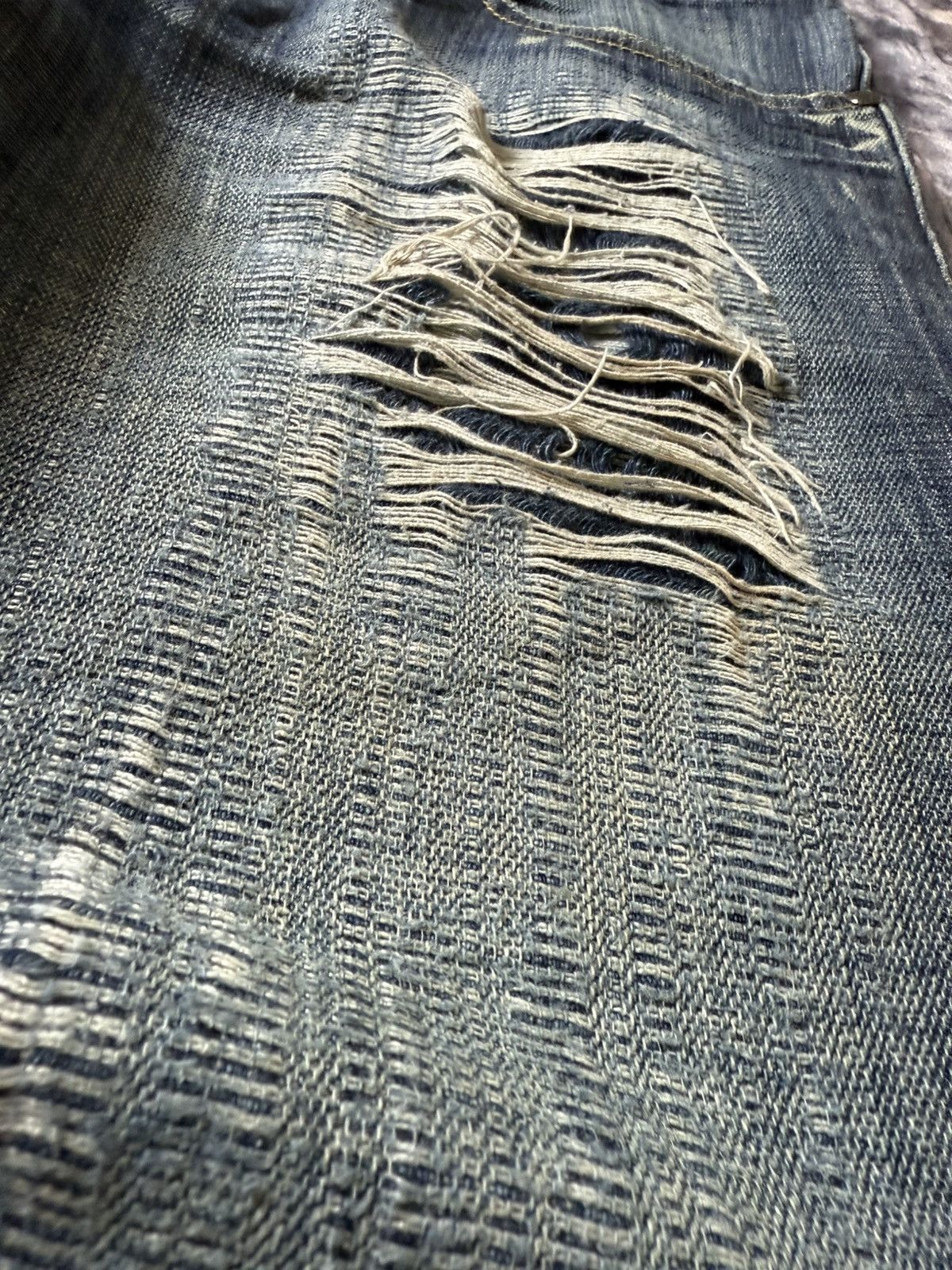 Diesel Vintage Diesel Boro Weave Distressed Flared Jeans Size US 29 - 8 Thumbnail