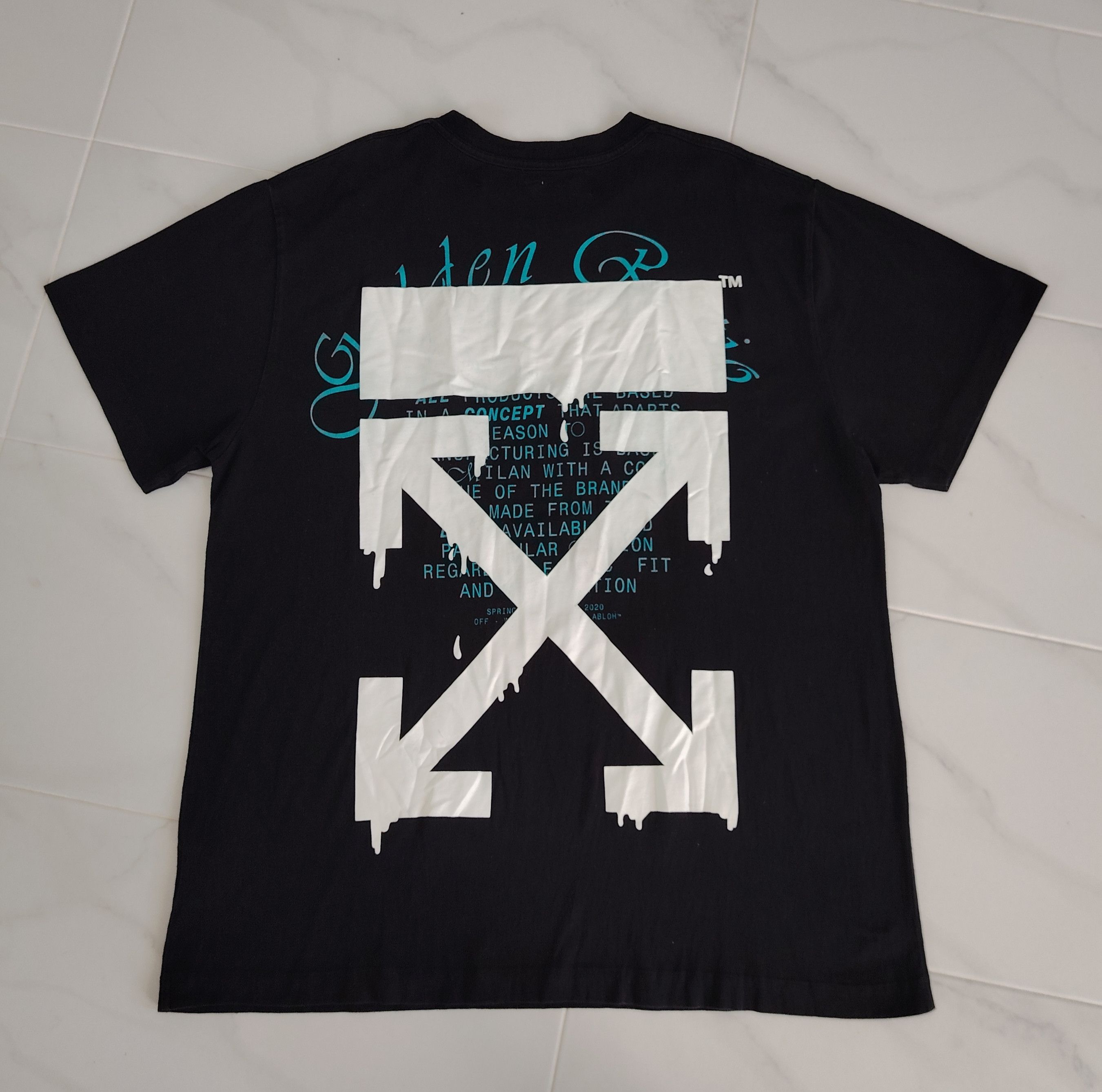 Off-White Off-White SS20 Golden Ratio Dripping Arrows Slim Tee Size US S / EU 44-46 / 1 - 3 Thumbnail