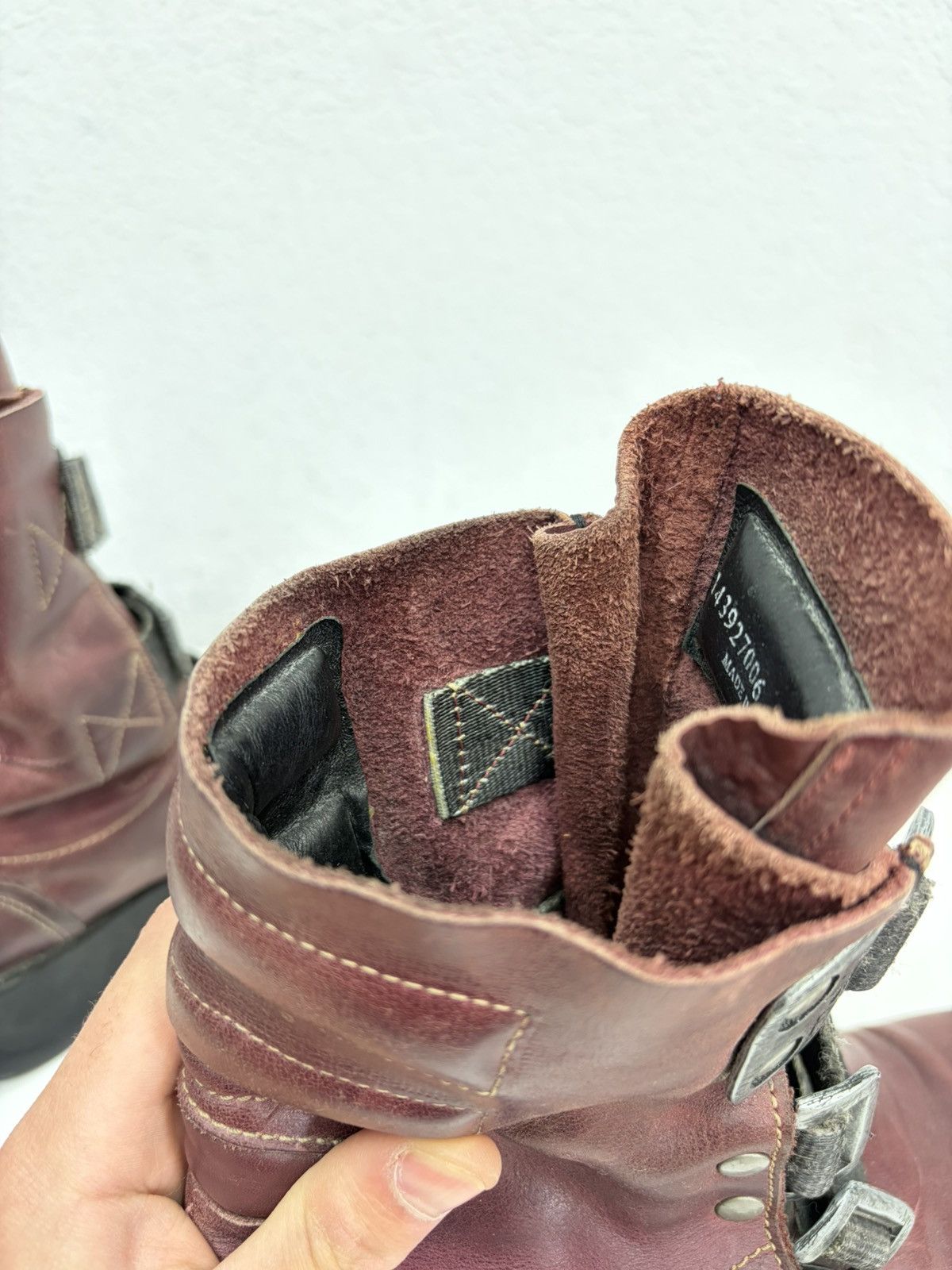 Hedi Slimane Vintage Rick Owens Vibe Leather Combat Biker Boots Archive Size US 6.5 / EU 39-40 - 17 Thumbnail