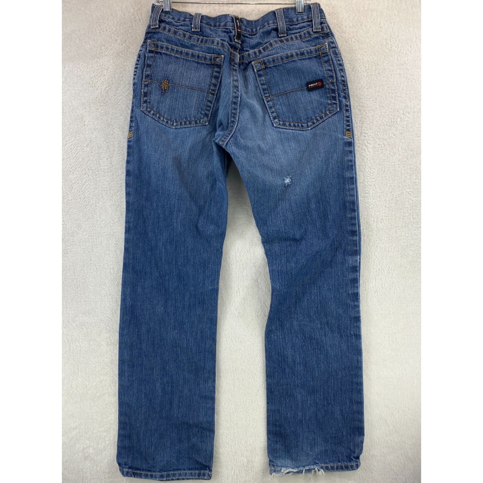 Ariat Ariat Jeans FR M4 31x34 Low Rise Boot Denim Blue 2112 CAT 2 Flame Resistant 5-Pocket Mens M4 Jeans Size US 31 - 2 Thumbnail