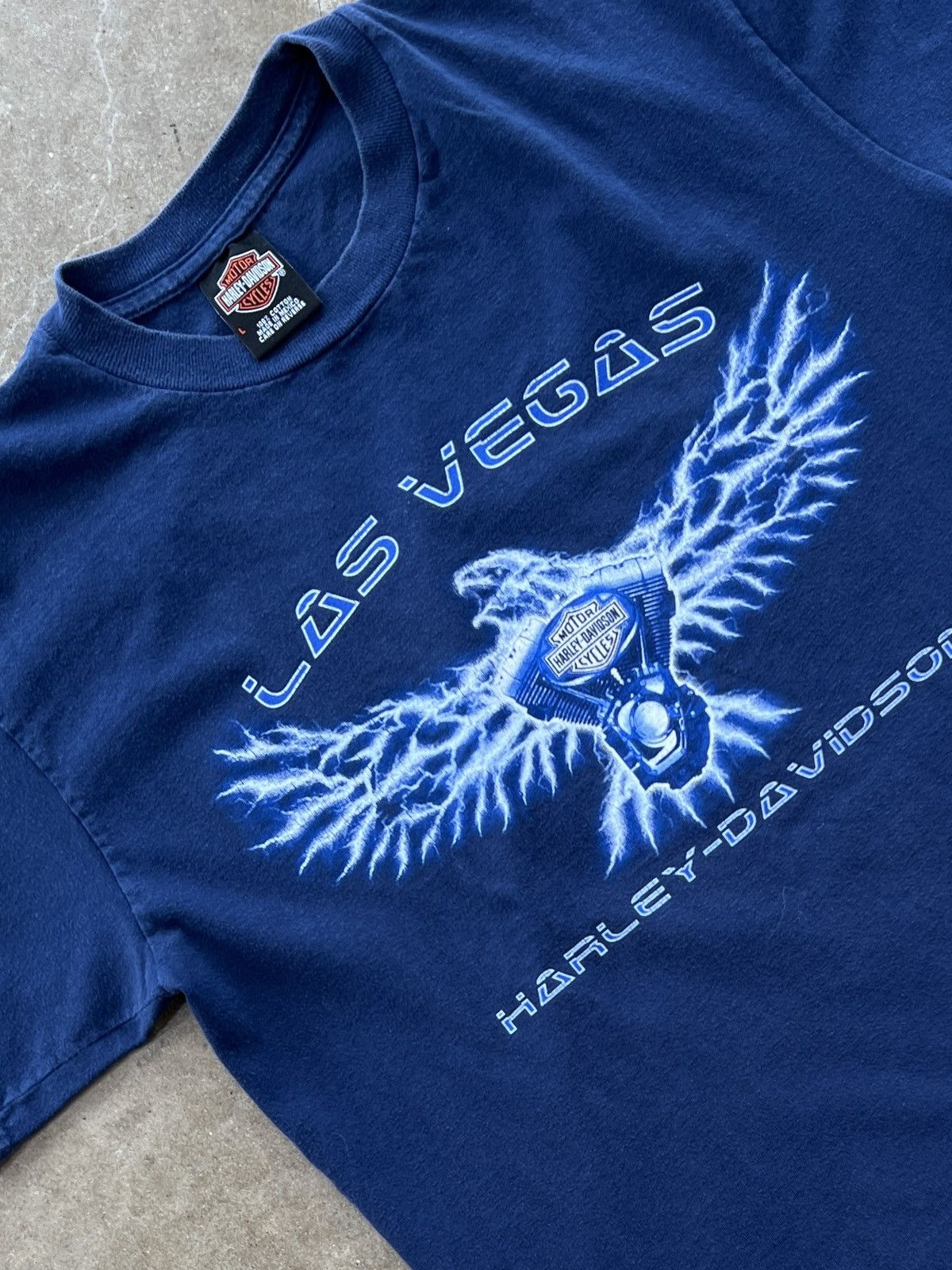 Harley Davidson Vintage Lightning Harley Davidson Las Vegas Eagle Tee Large Size US L / EU 52-54 / 3 - 1 Thumbnail