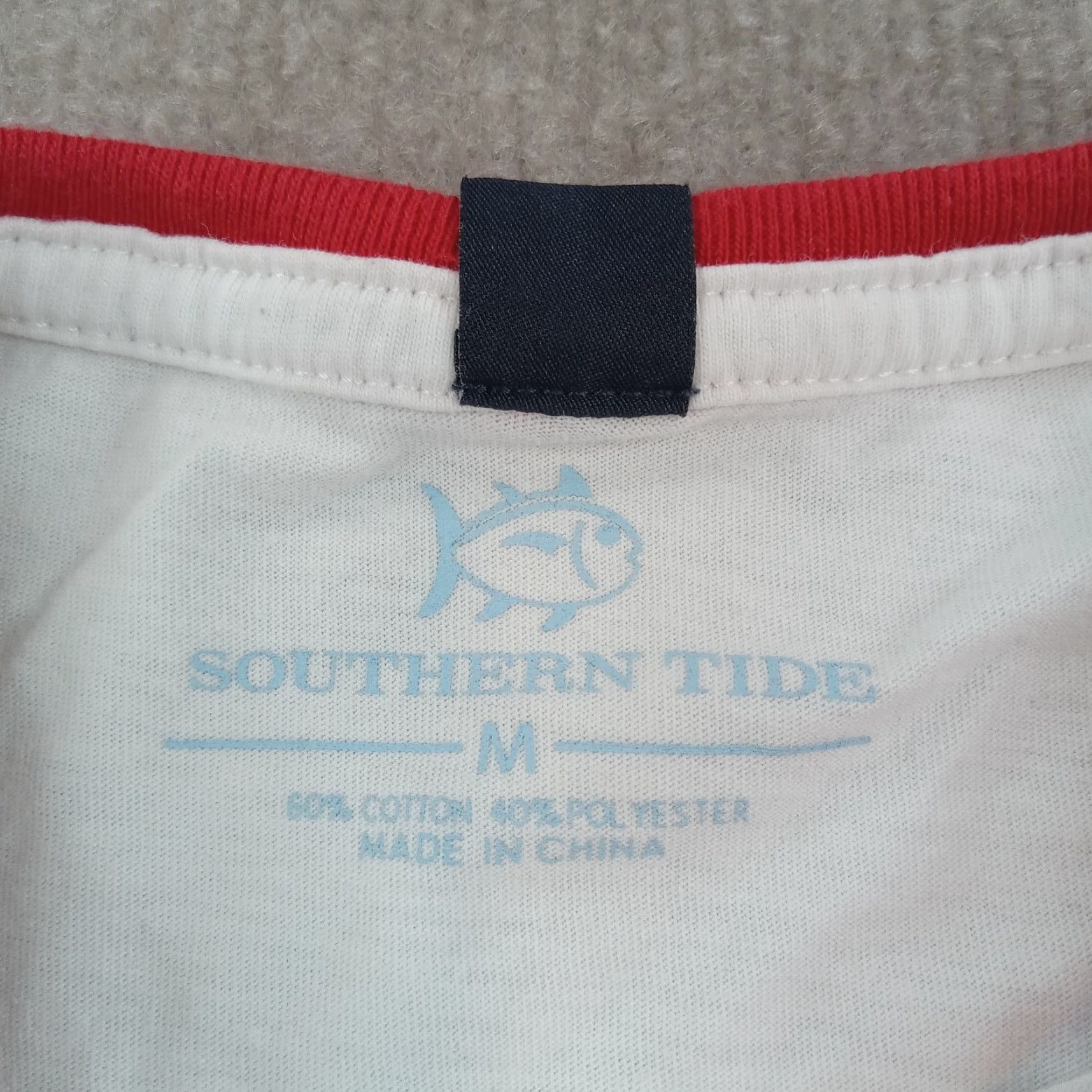 Southern Tide Southern Tide T-shirt Men Medium White Red Crew Neck Fish Casual Tee Size US M / EU 48-50 / 2 - 5 Thumbnail