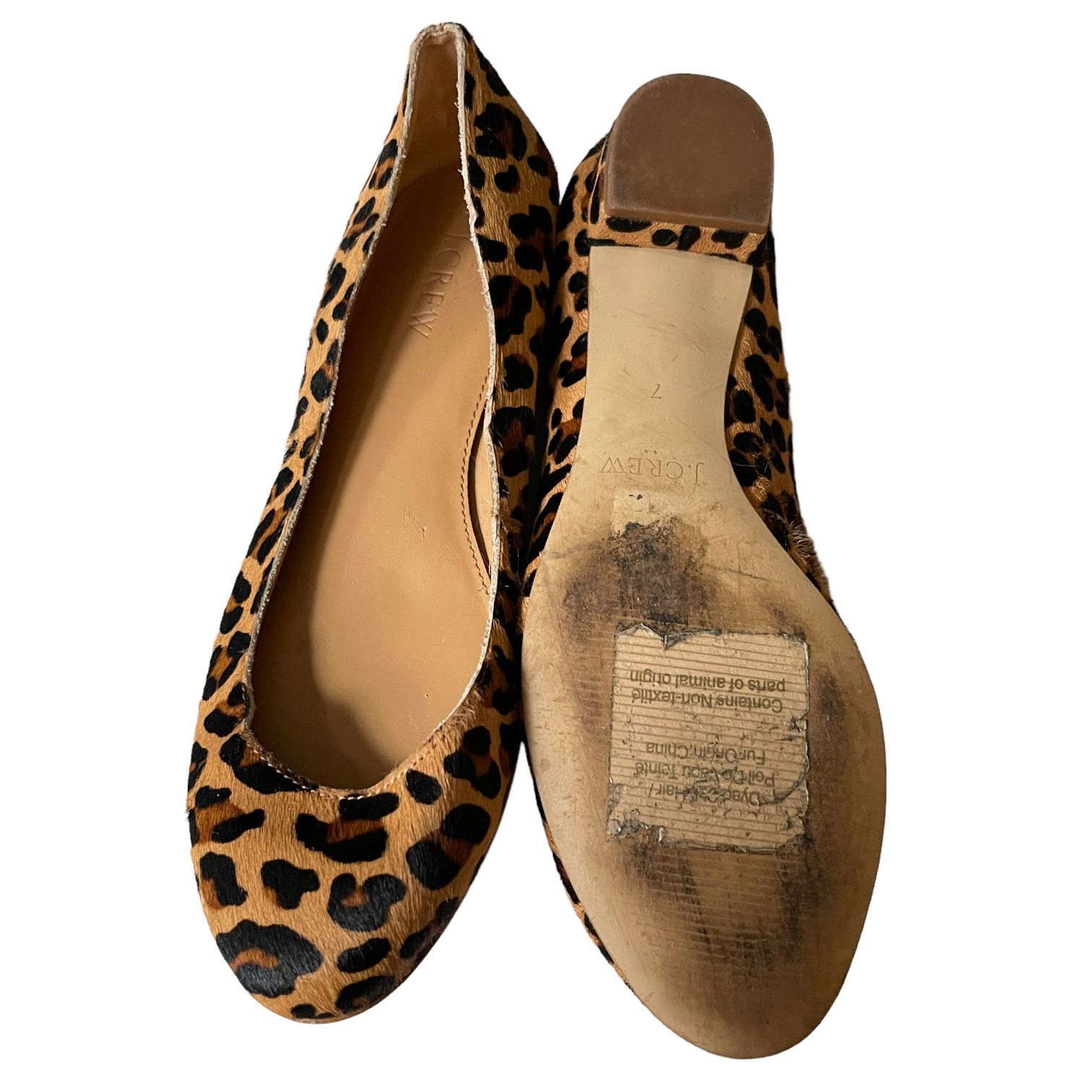 J.Crew J Crew Womens Lily Leopard calf hair Ballet flats Size 7 Size US 7 / IT 37 - 8 Thumbnail