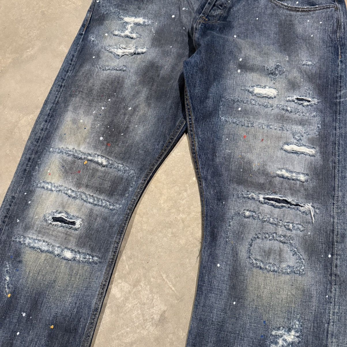 Cult Of Individuality Faded Distressed Japanese Selvedge Paint Splatter Jeans ERD Size US 42 / EU 58 - 4 Thumbnail