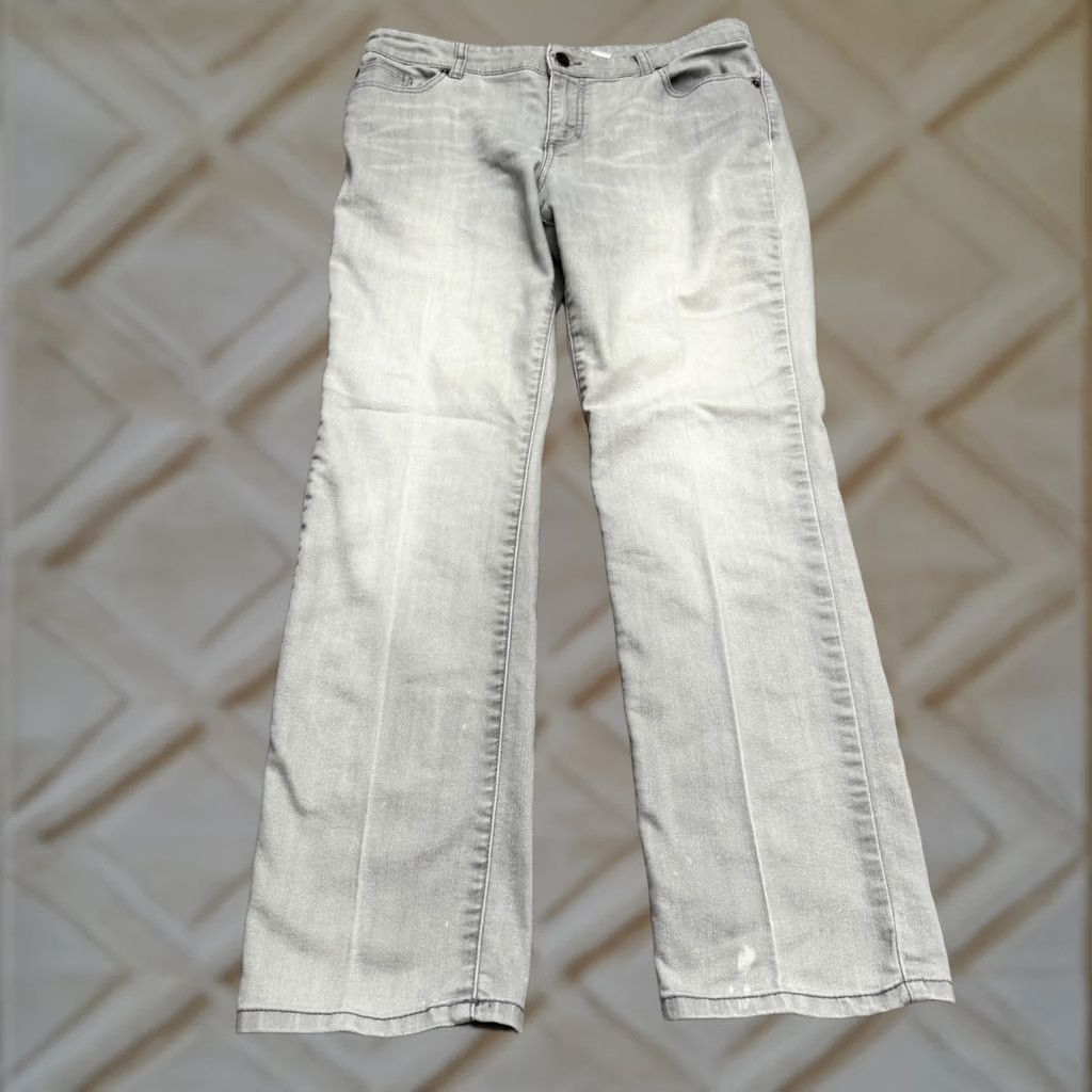 Vintage Chico's Platinum Jeans Womens 1.5 Gray Charcoal Wash Slim Leg Size 24" / US 00 / IT 34 - 1 Thumbnail