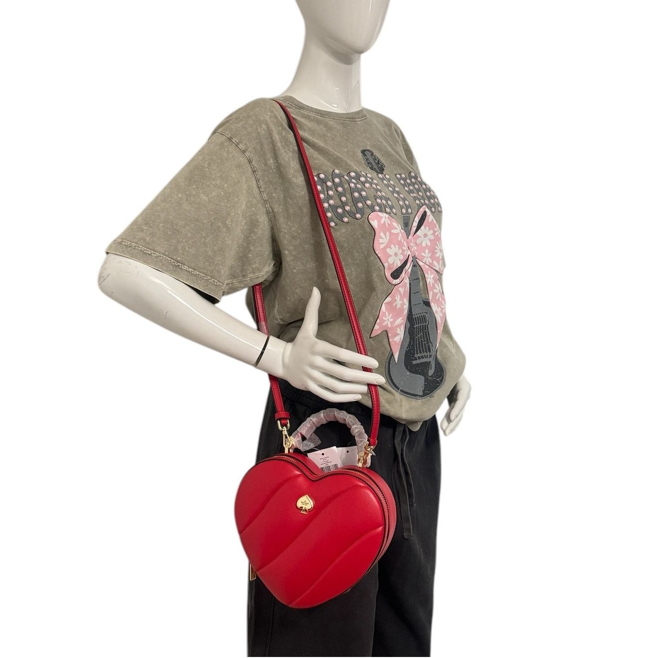 Kate Spade Kate Spade Love Shack Quilted 3D Heart Crossbody Bag in Ruby Size ONE SIZE - 2 Thumbnail