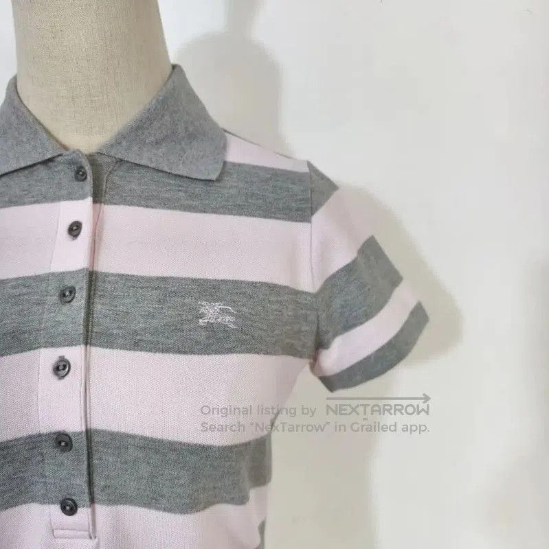 Burberry Burberry Pink Striped Cotton Polo T-Shirt. Size M / US 6-8 / IT 42-44 - 5 Thumbnail