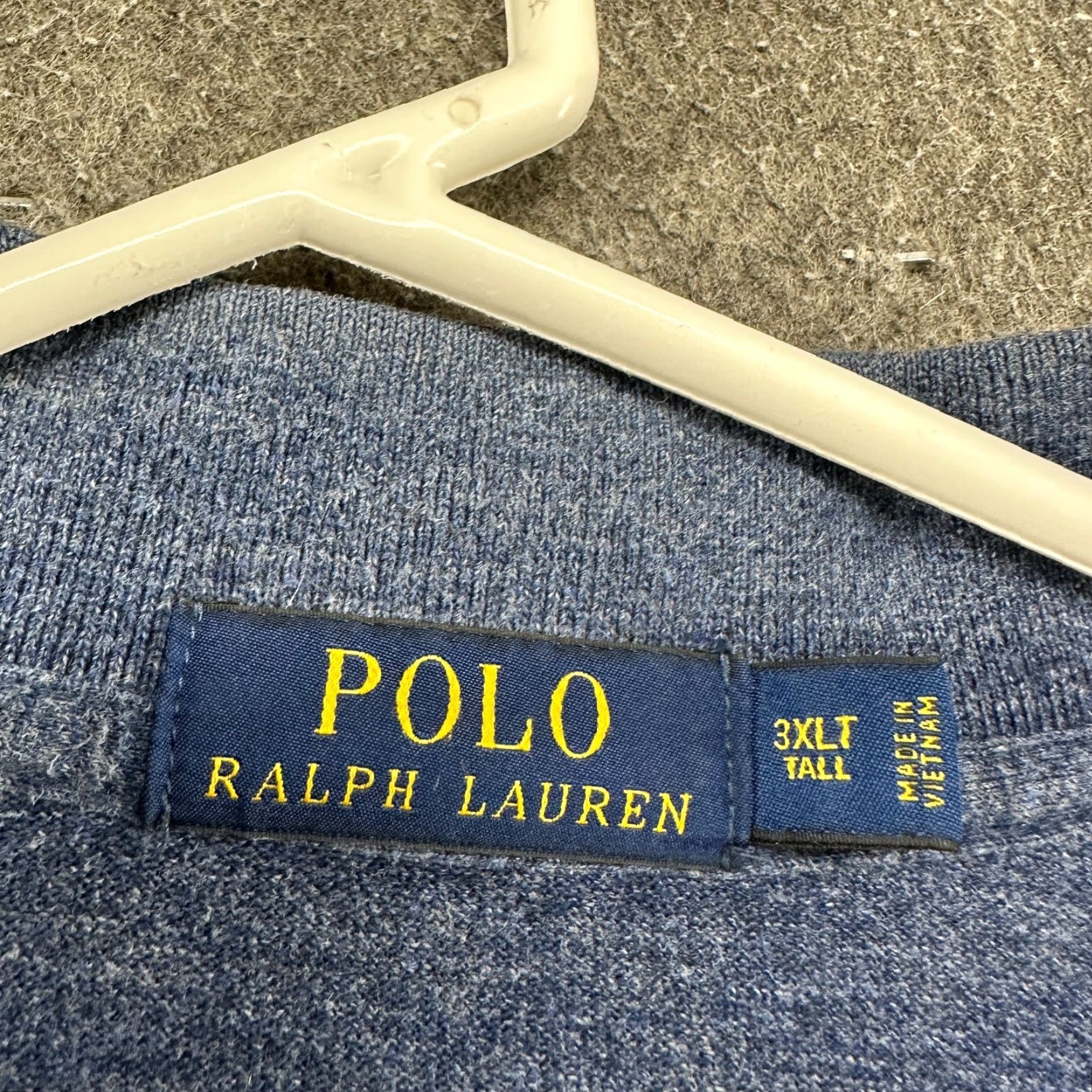 Polo Ralph Lauren VINTAGE Polo Ralph Lauren Polo Shirt Men 3XLT Blue Short Sleeve Cotton Heather Pony Size US XXL / EU 58 / 5 - 2 Thumbnail