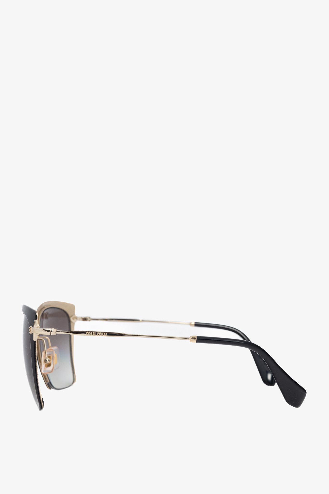 Miu Miu Miu Miu SMU 52R Black & Gold Square Sunglasses Size ONE SIZE - 3 Thumbnail