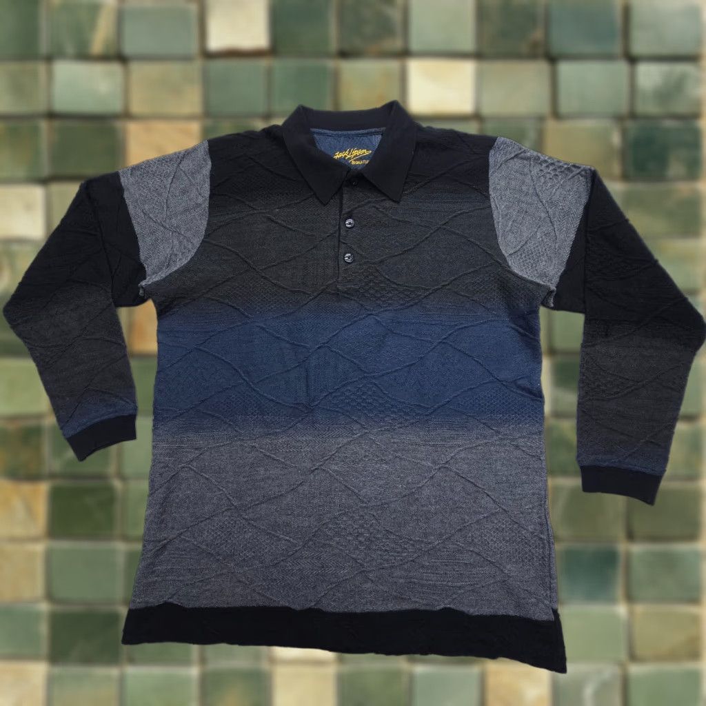 Vintage VINTAGE Jack Lipson Signature Wool Blend Textured Polo Sweater Mens Large Long Sleeve Size US L / EU 52-54 / 3 - 1 Thumbnail