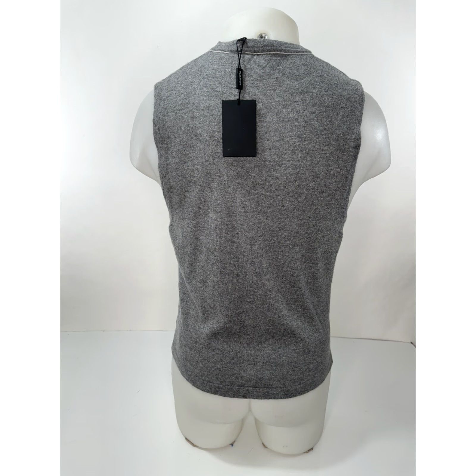 BUGATCHI BUGATCHI Vest Mens S Wool Blend Gray Cardigan Sweater Zip? No Zipper - Tag New MSRP 199 Size US S / EU 44-46 / 1 - 4 Thumbnail
