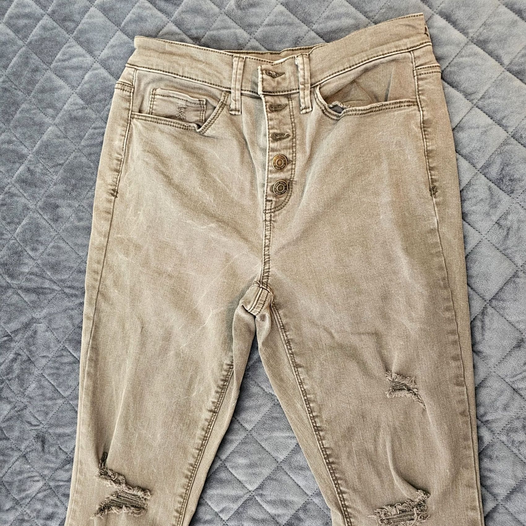 Vintage Mudd Juniors Brown High Rise Denim Jeggings Size 7 Distressed Girls Womens 5-Pocket Stretch Jeans Size 28" / US 6 / IT 42 - 2 Thumbnail