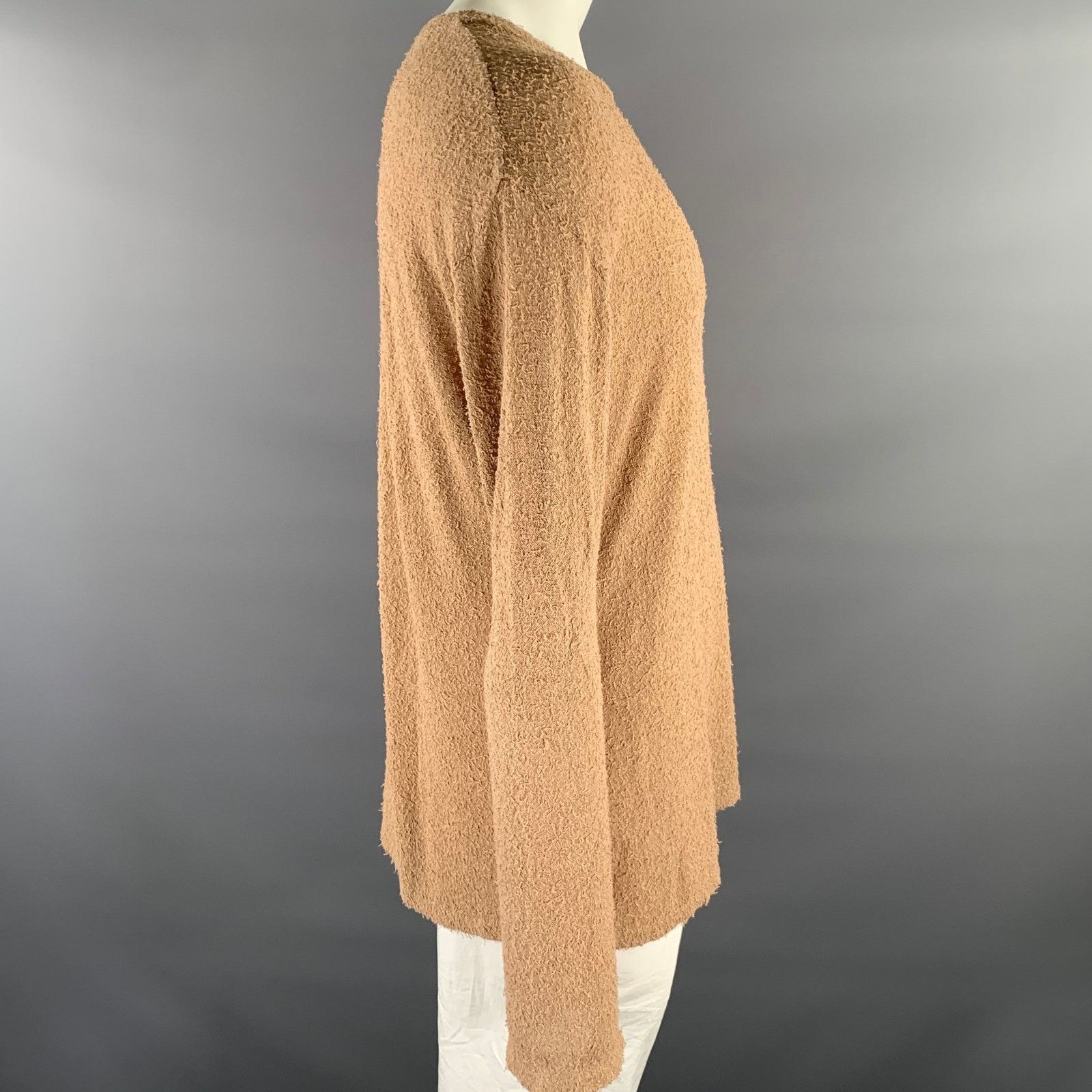 John Elliott L Camel Textured Cotton Nylon Boat Neck Pullover Size US L / EU 52-54 / 3 - 3 Thumbnail