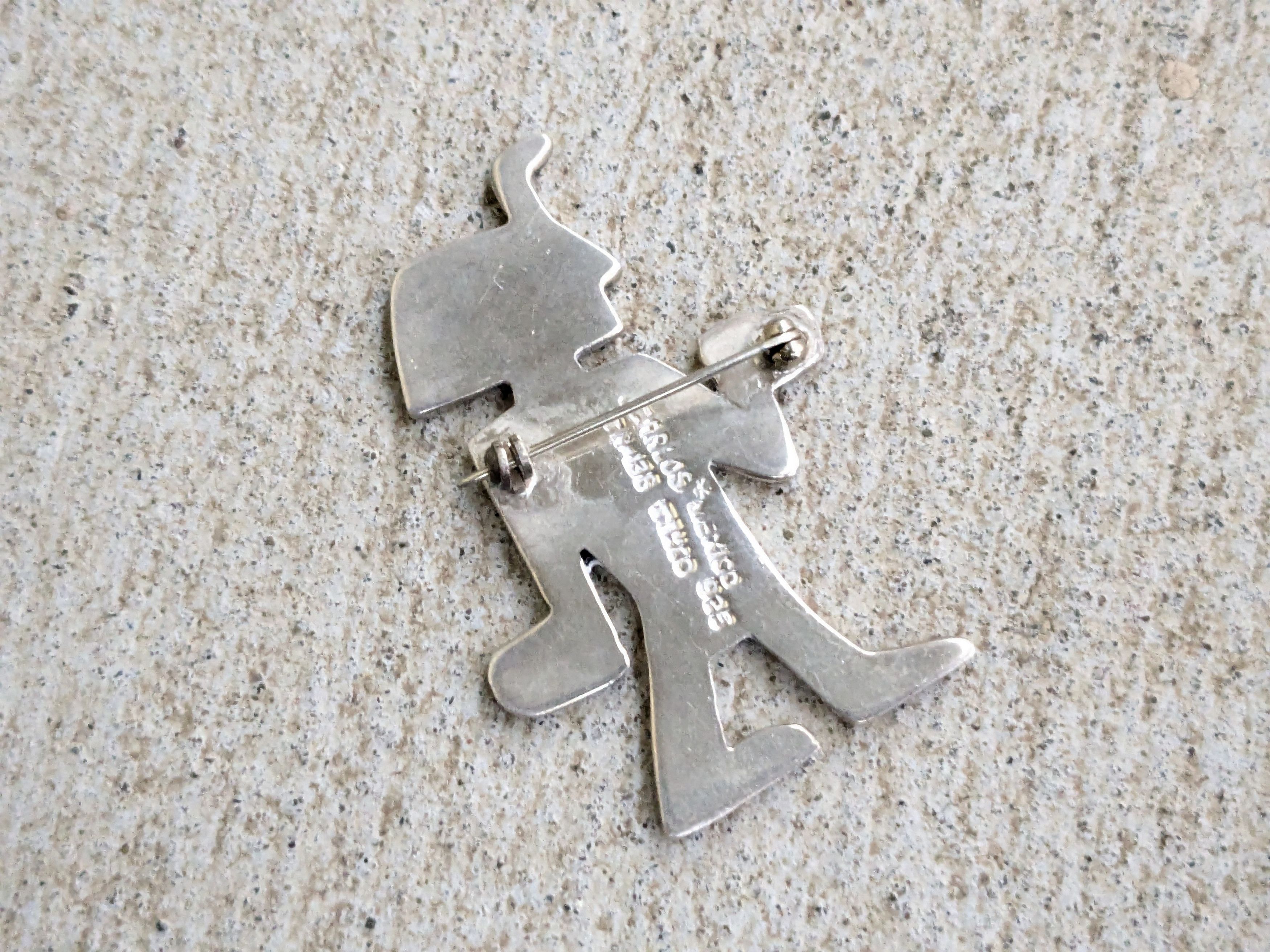 Jewelry Vintage Sterling Silver Pin Brooch Blue Taxco Mexico Size ONE SIZE - 7 Thumbnail