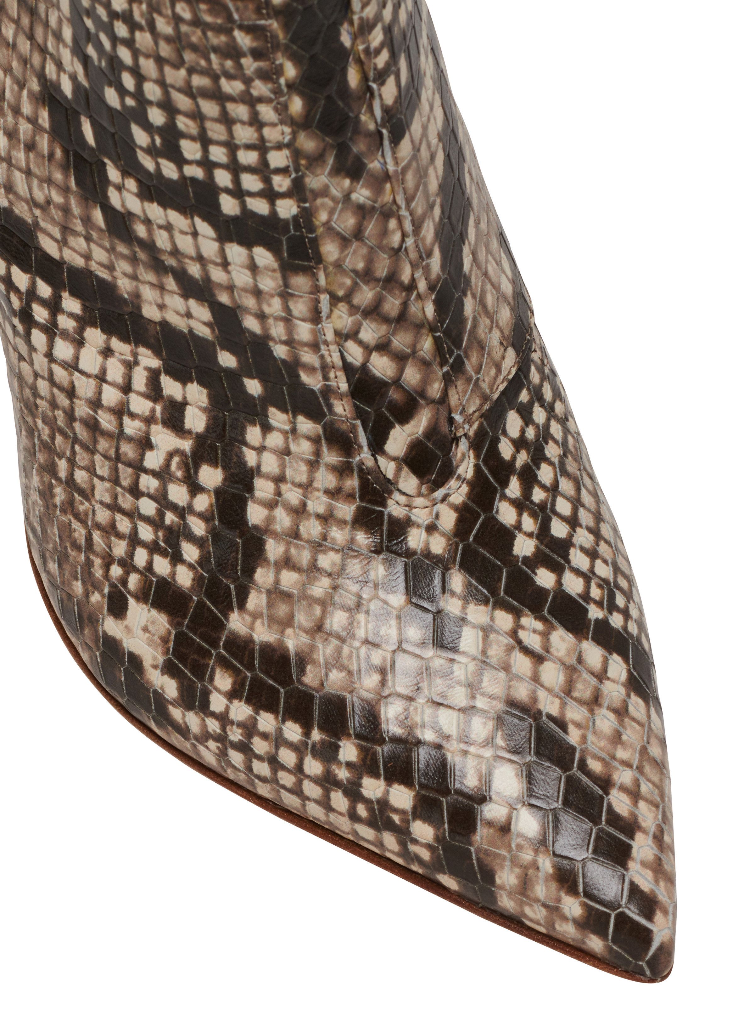 Balmain o1s1wg110925 Alma 95mm Snakeskin Effect Boots in Beige/Brown Size US 10 / IT 40 - 6 Thumbnail