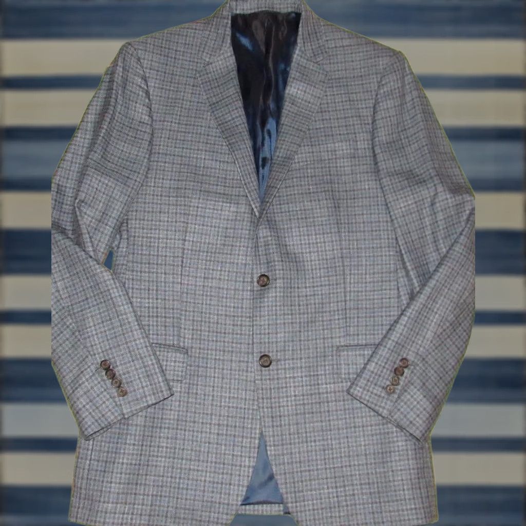 Ralph Lauren Polo Ralph Lauren Blazer Men's 42 Long Blue Plaid Wool Silk Linen Jacket Size US XL / EU 56 / 4 - 1 Thumbnail