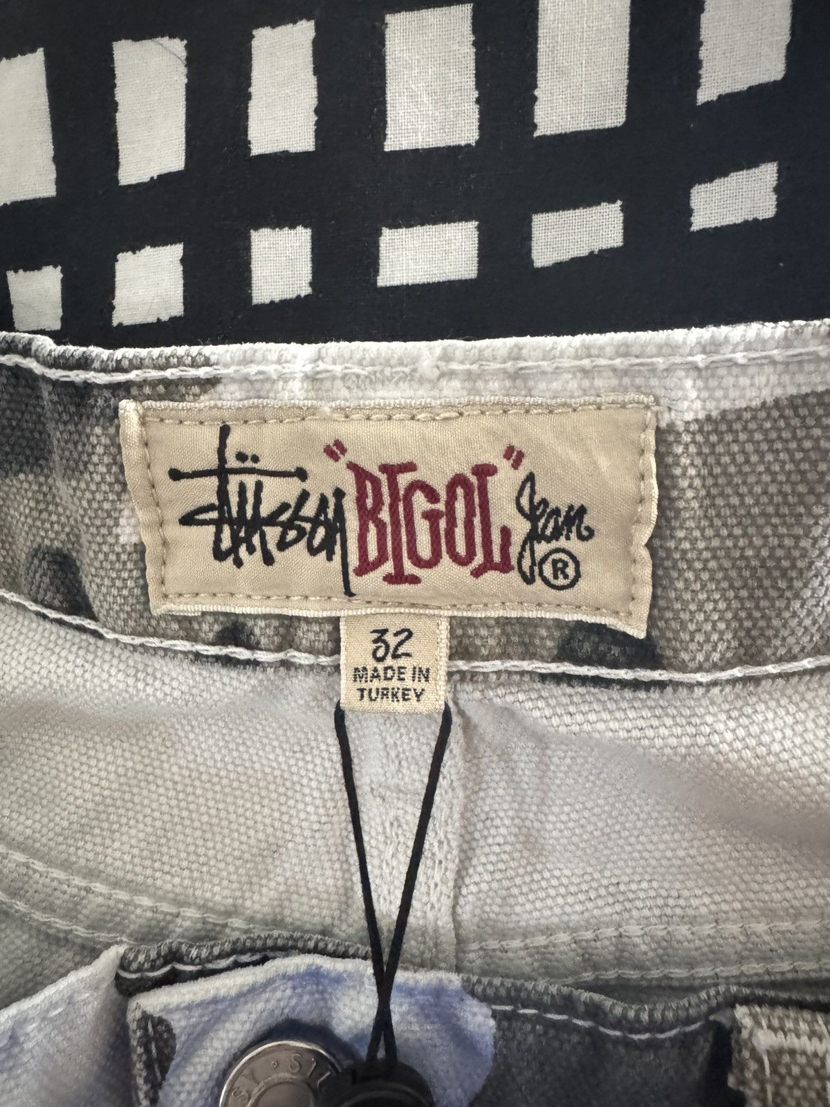 Stussy Spray Dye Canvas Big Ol Jean Blue Camo
