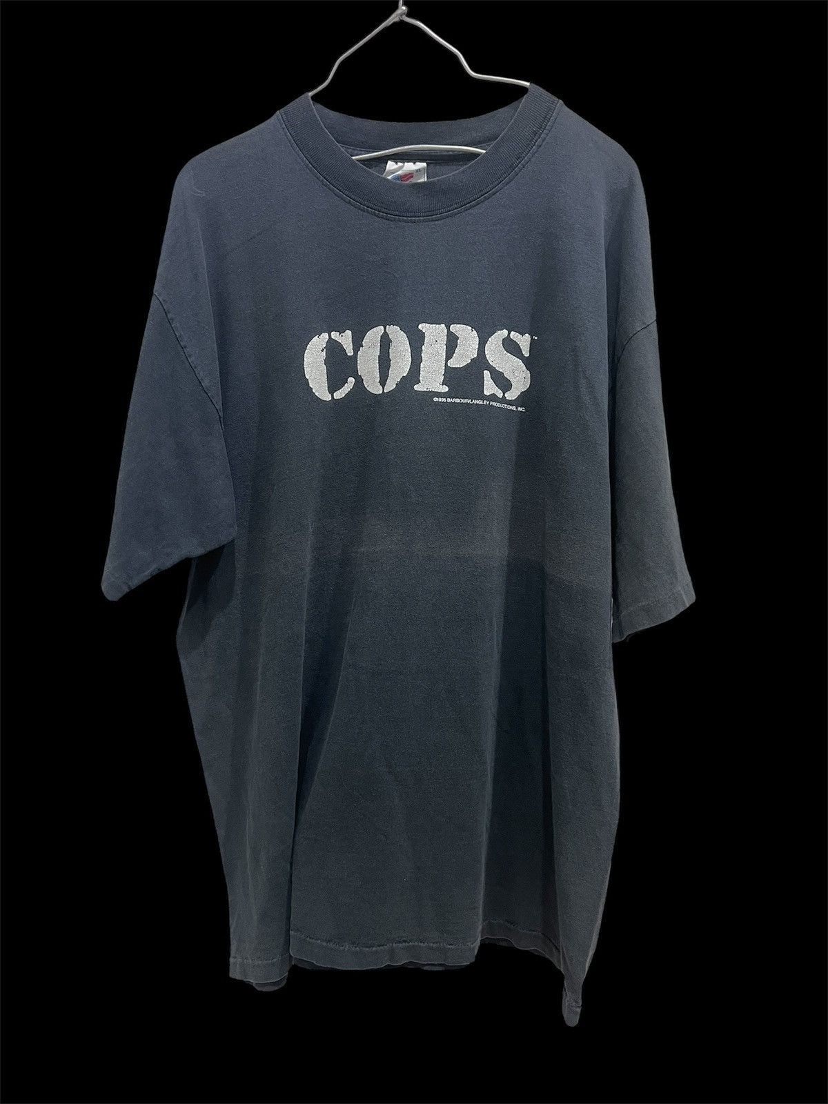 Vintage 90s COPS Tv Show Promo Movie Tee Thrashed Faded