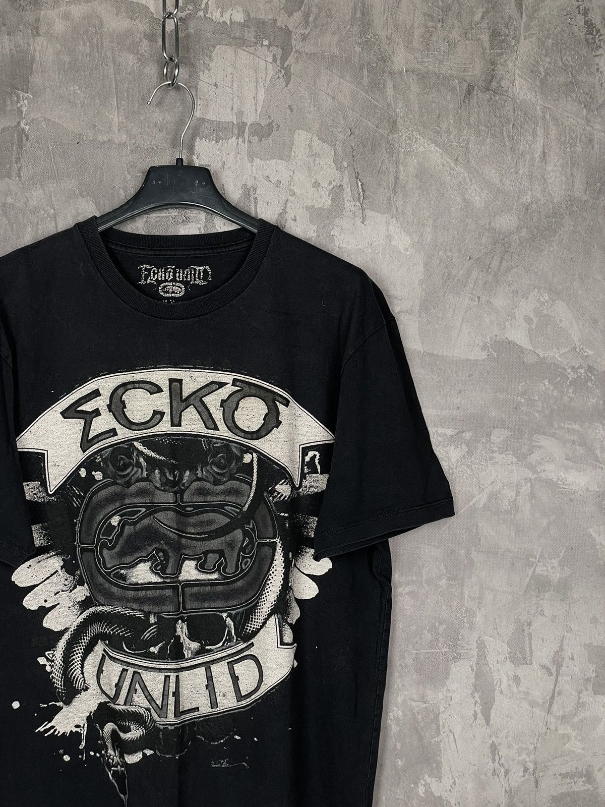 Ecko Unltd. × Vintage Vintage Y2K Ecko Unltd Affliction Style Black Skull T-Shirt Size US M / EU 48-50 / 2 - 4 Thumbnail