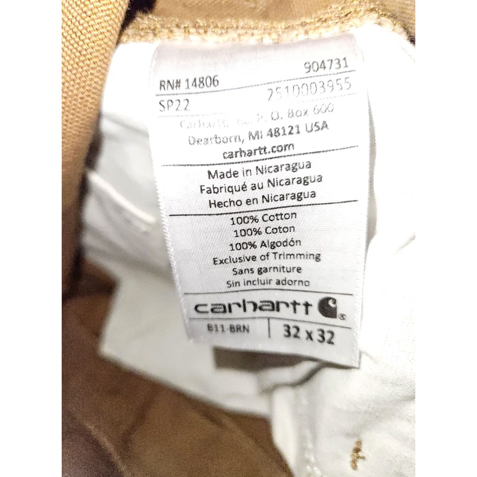 Carhartt Carhartt Jeans Caprpenter Canvas Brown High Rise 32x32 Men's Regular 31in Inseam Logo Workwear Relaxed Straight Shirt? Size US 32 / EU 48 - 3 Thumbnail