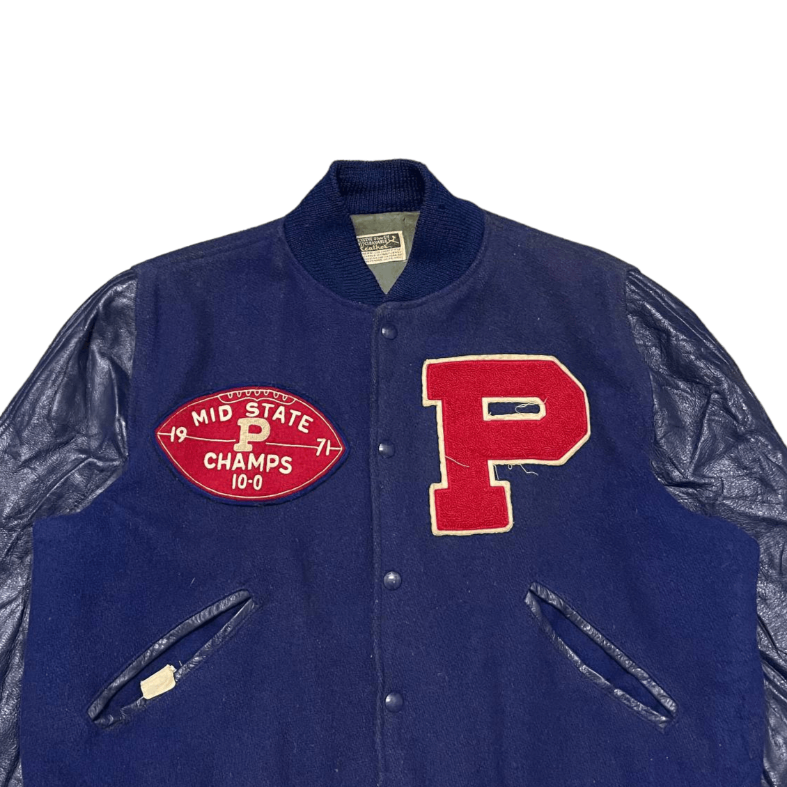 NFL Vintage 70's NFL Varsity Jacket Wool Leather Sleeve Size US M / EU 48-50 / 2 - 2 Thumbnail