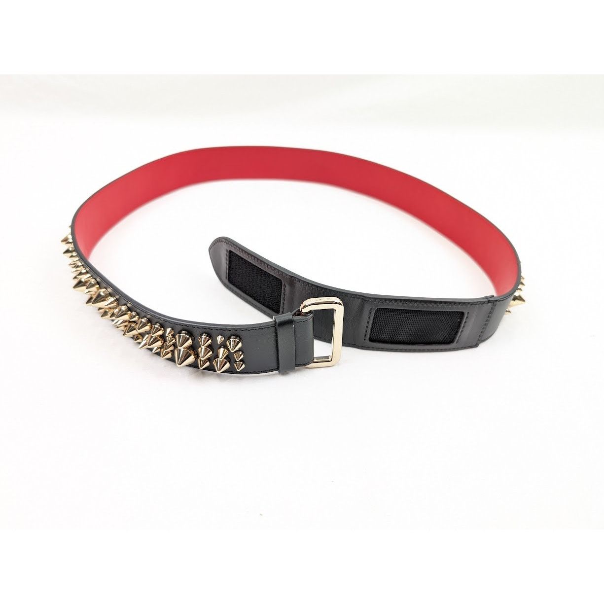 Christian Louboutin o1rshd1 Size: 100 / Calf Spikes Loubi Belt Black/Loubi/Gold Size 38 - 10 Thumbnail