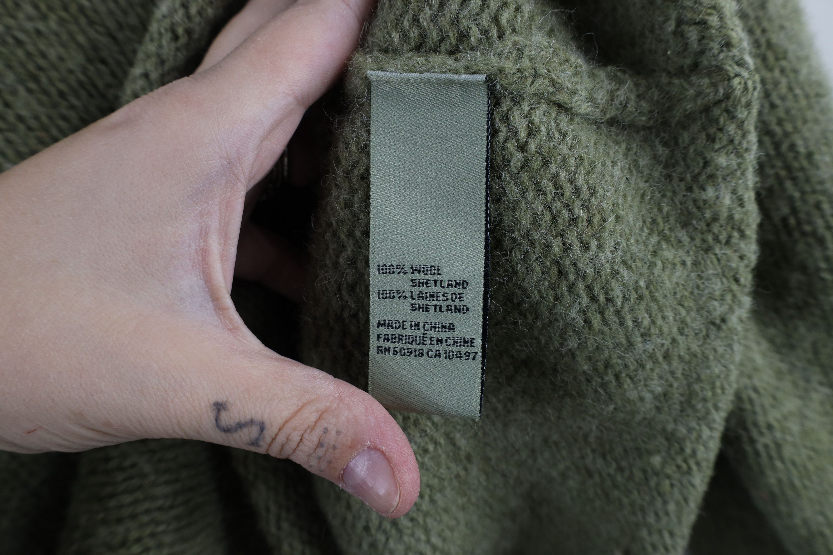 Vintage Vintage 90s Streetwear Shetland Marled Knit Sweater Green Size US L / EU 52-54 / 3 - 5 Thumbnail