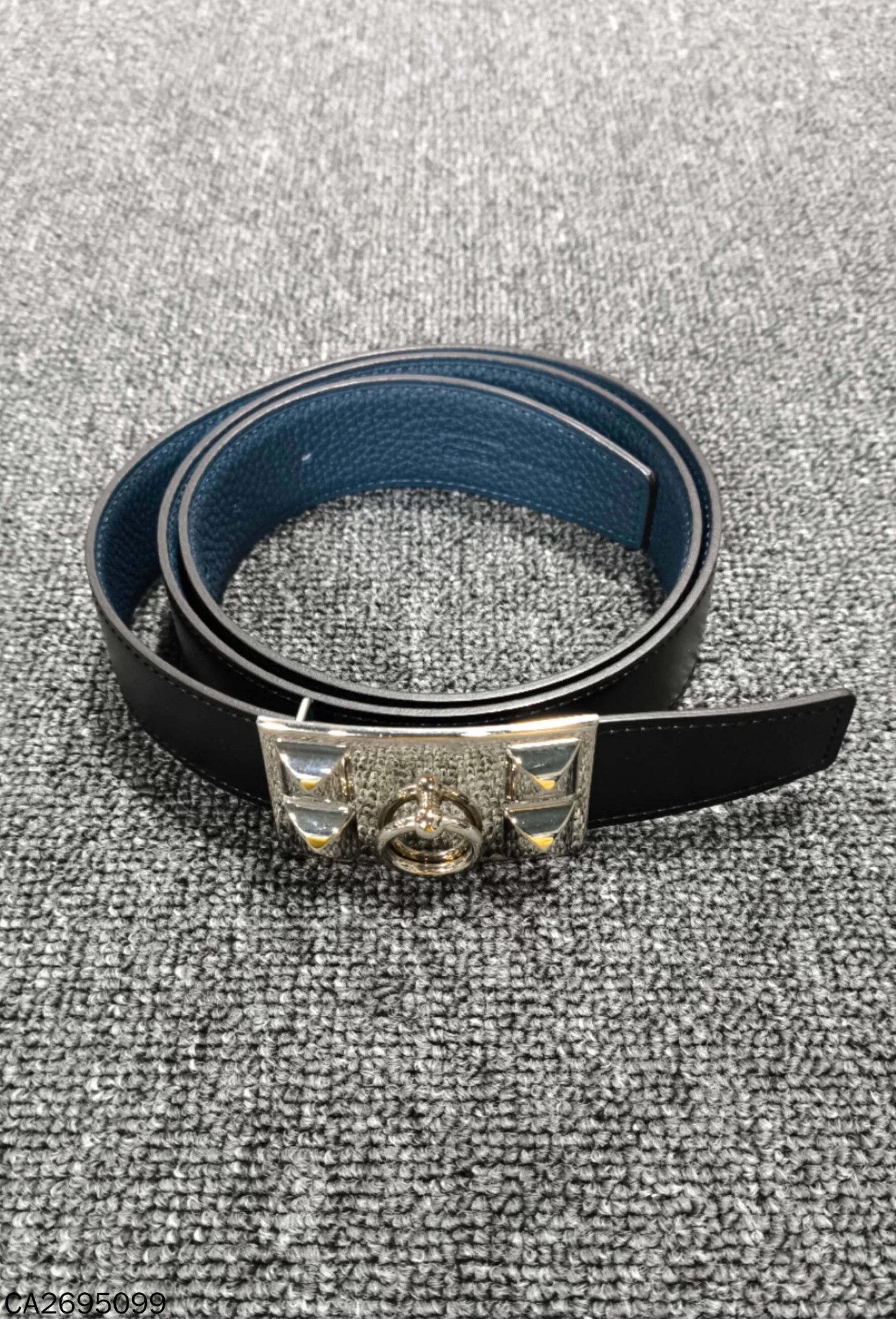 Hermes HERMES CDC belt color blocked black blue 99 New Size ONE SIZE - 1 Thumbnail