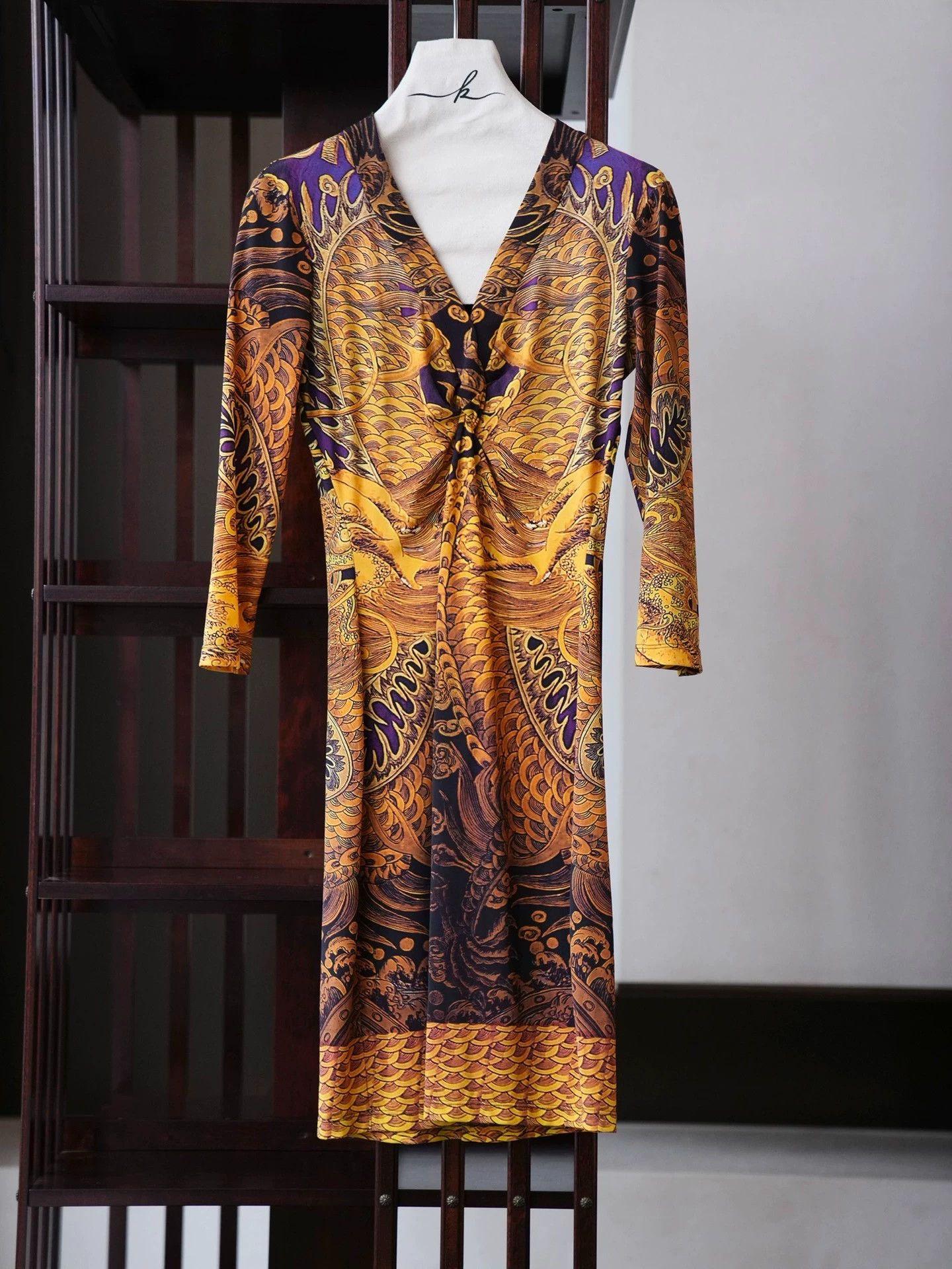 Roberto Cavalli Roberto Cavalli Vintage Dunhuang Print Slim Fit Dress Size M / US 6-8 / IT 42-44 - 1 Thumbnail