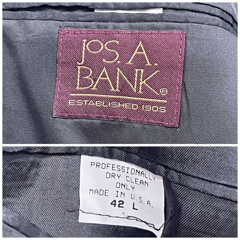 Jos. A. Bank Jos A Bank Flannel Striped Suit Gray Vintage USA Made 42L 36 Size 42L - 12 Thumbnail