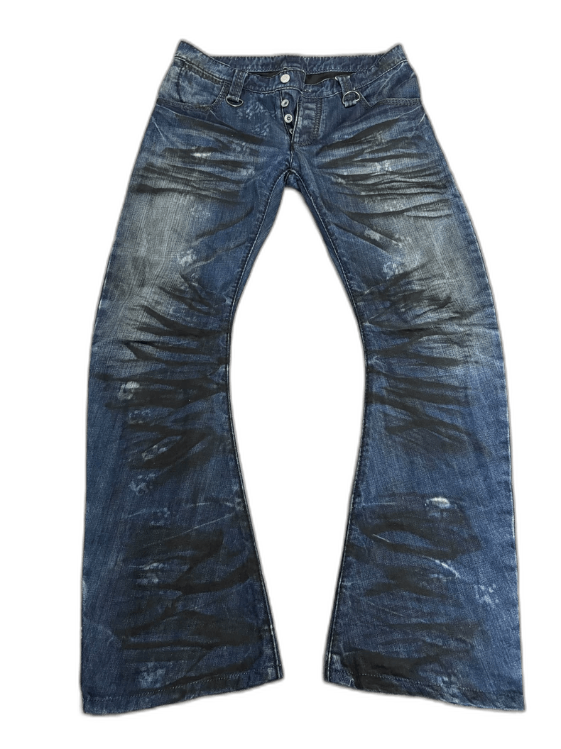 Yohji Yamamoto Vintage Buffalo Bobs Distressed Denim Pants Size 28" / US 6 / IT 42 - 1 Thumbnail