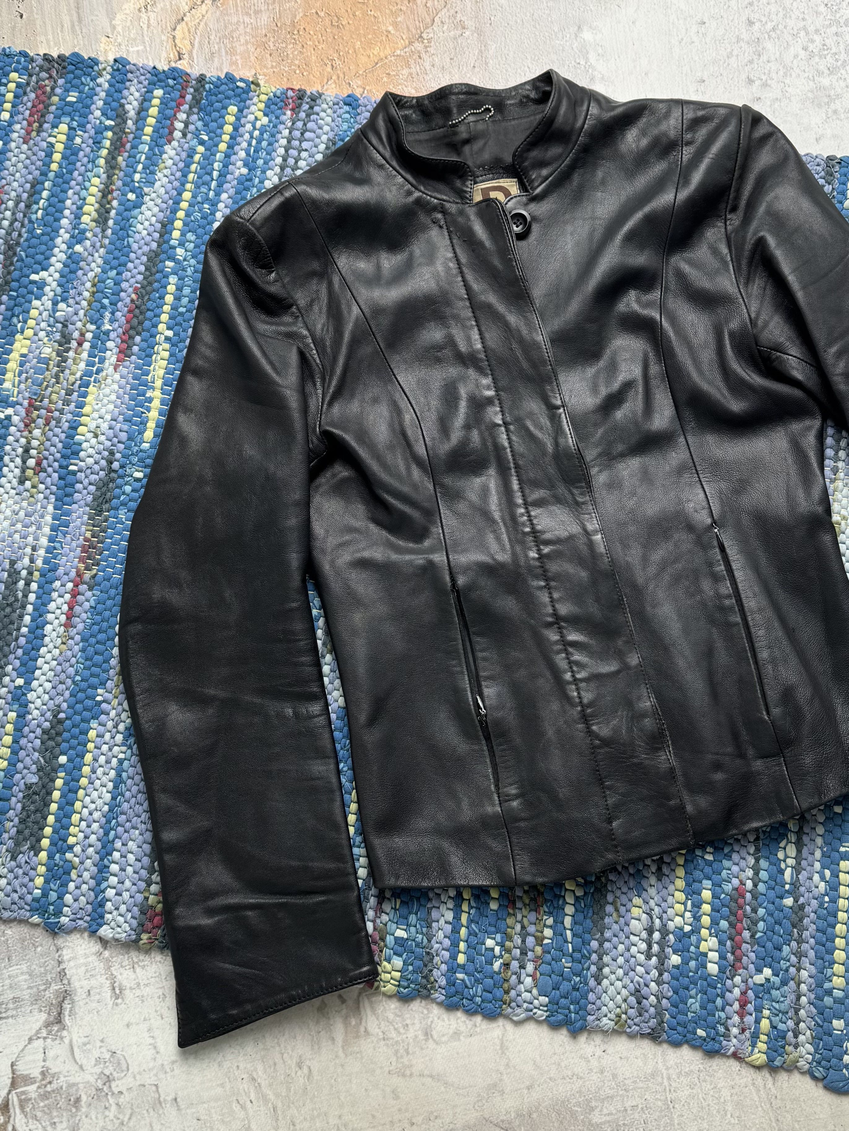 Vintage Vintage Cropped Leather Jacket A8(V1)D15 Size L / US 10 / IT 46 - 2 Thumbnail