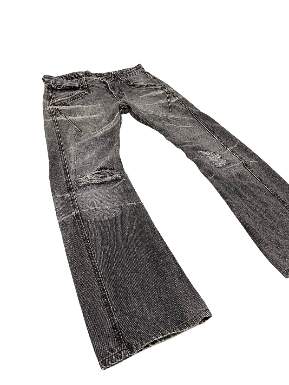 Japanese Brand Flare Jeans Nicole Club Distress Low Rise Boot Cut 6🟦8 Size US 32 / EU 48 - 1 Thumbnail