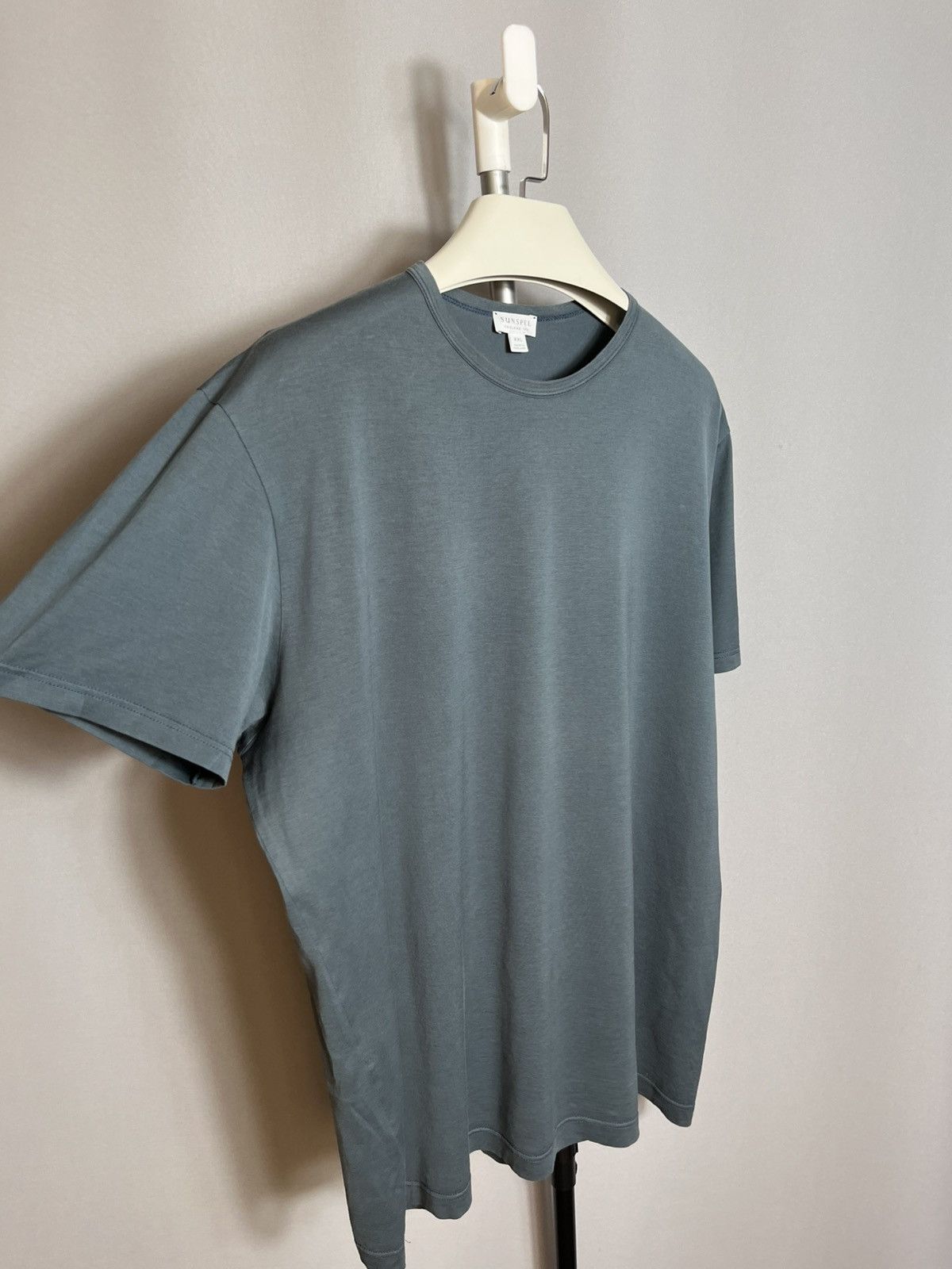 Sunspel Sunspel cotton t-shirt short sleeve blue casual classic Size US XXL / EU 58 / 5 - 3 Thumbnail