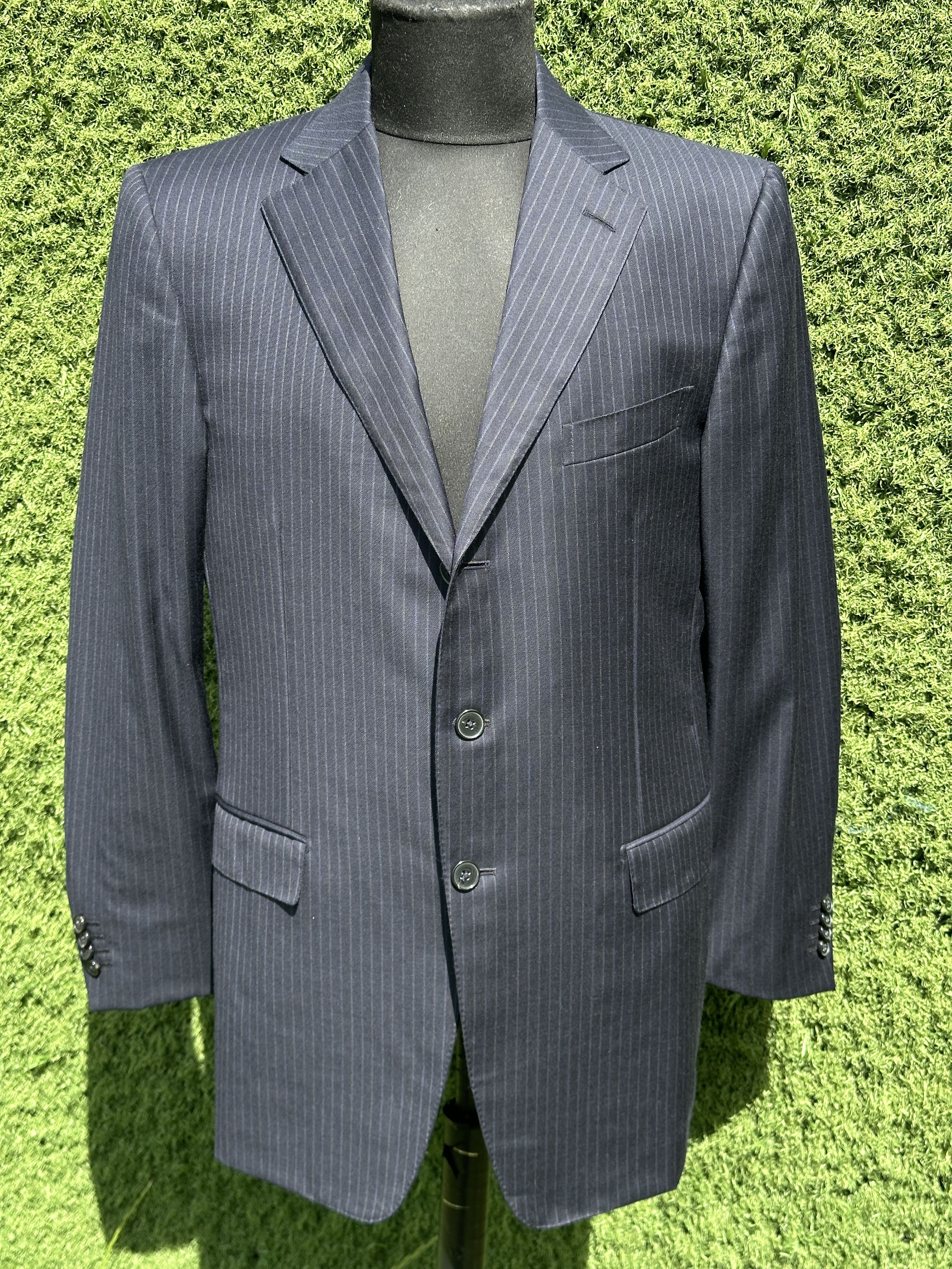 Ermenegildo Zegna Ermenegildo Zegna Wool Pinstripe 3 Button Suit Blazer 50R Size 50R - 1 Thumbnail