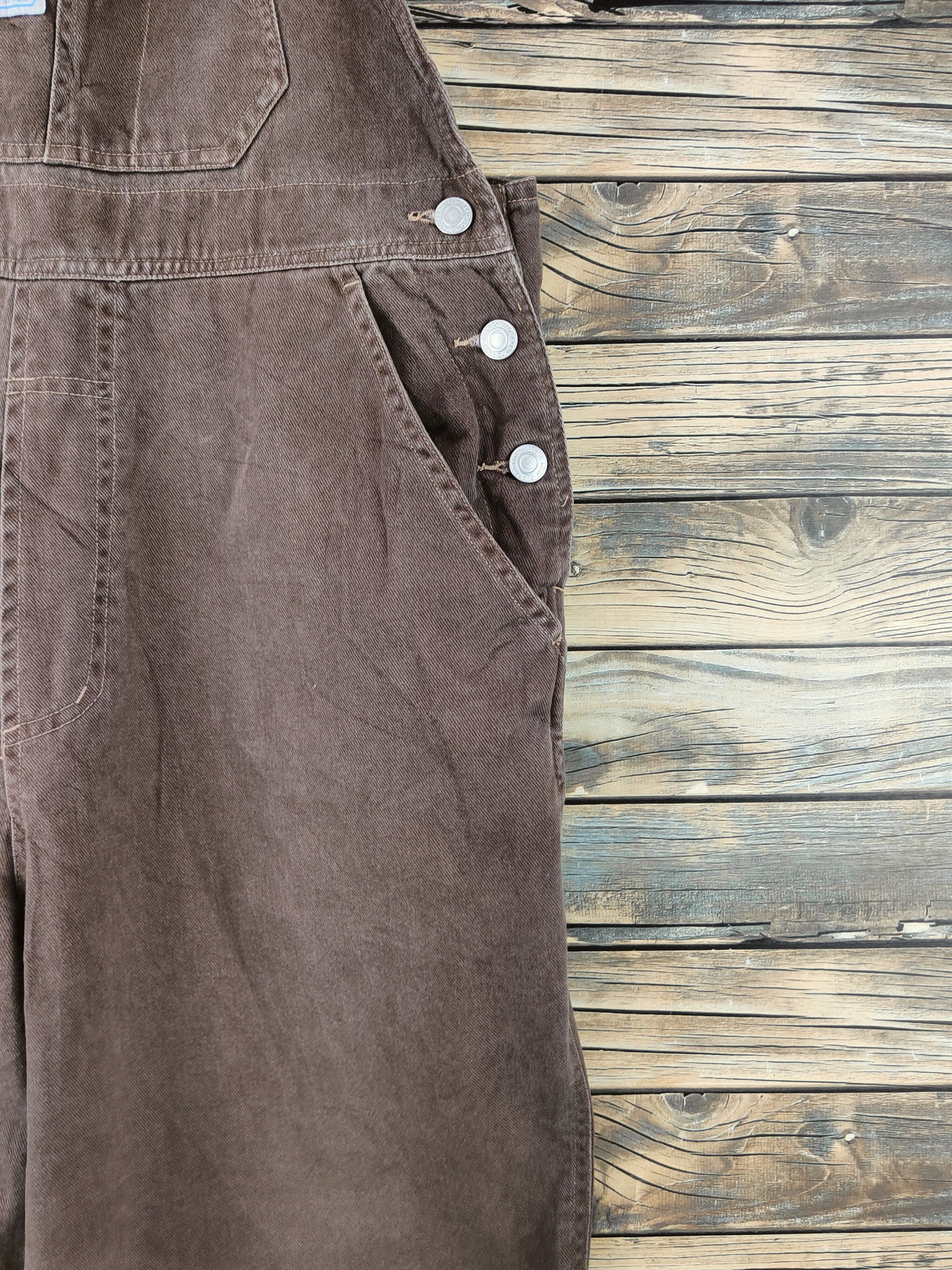 Japanese Brand Daily Topics blue jeans Brown Multipocket Jumpsuits #S2930 Size US 31 - 8 Thumbnail