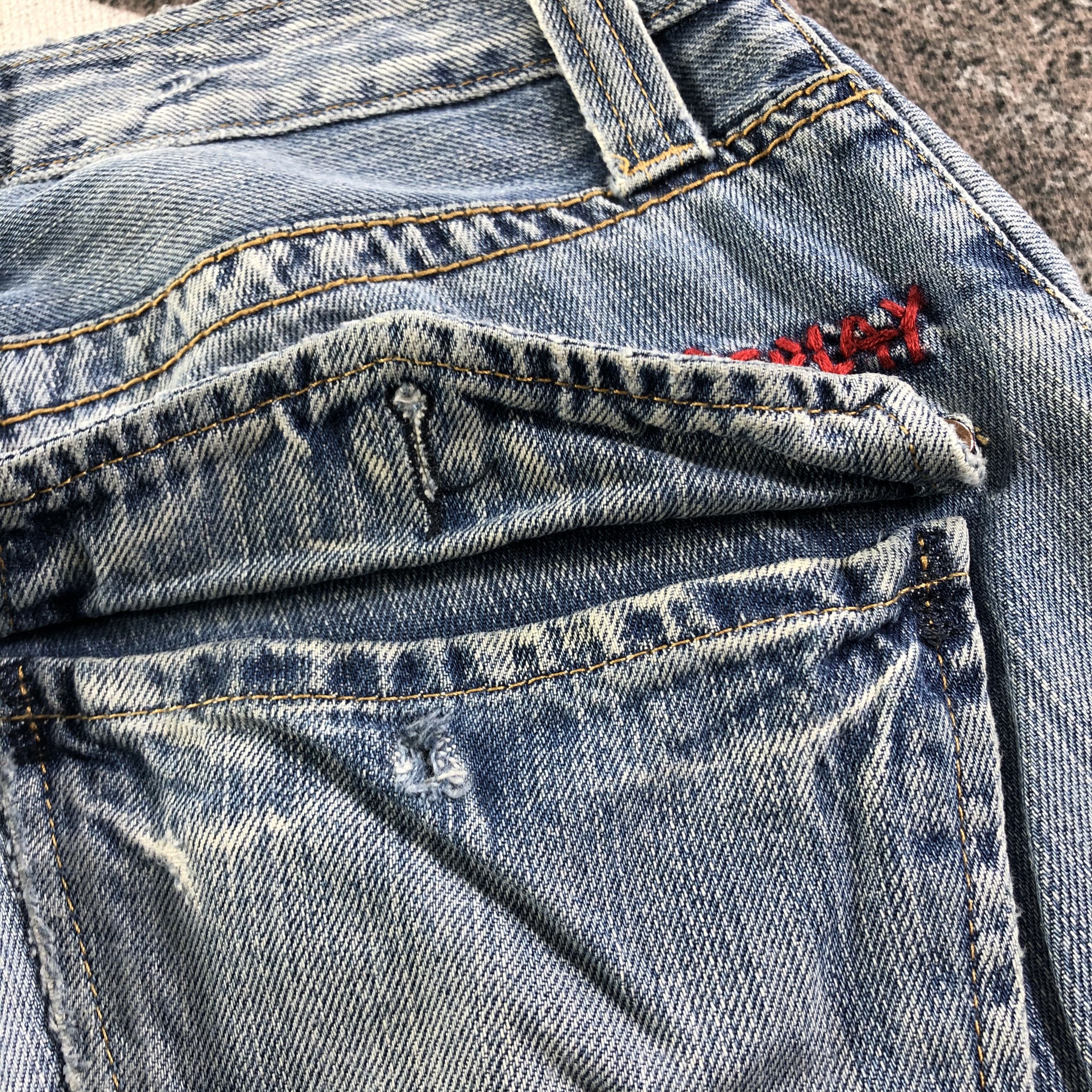Replay Replay Jeans Ripped Faded Blue Denim KJ2489 Size US 29 - 7 Thumbnail