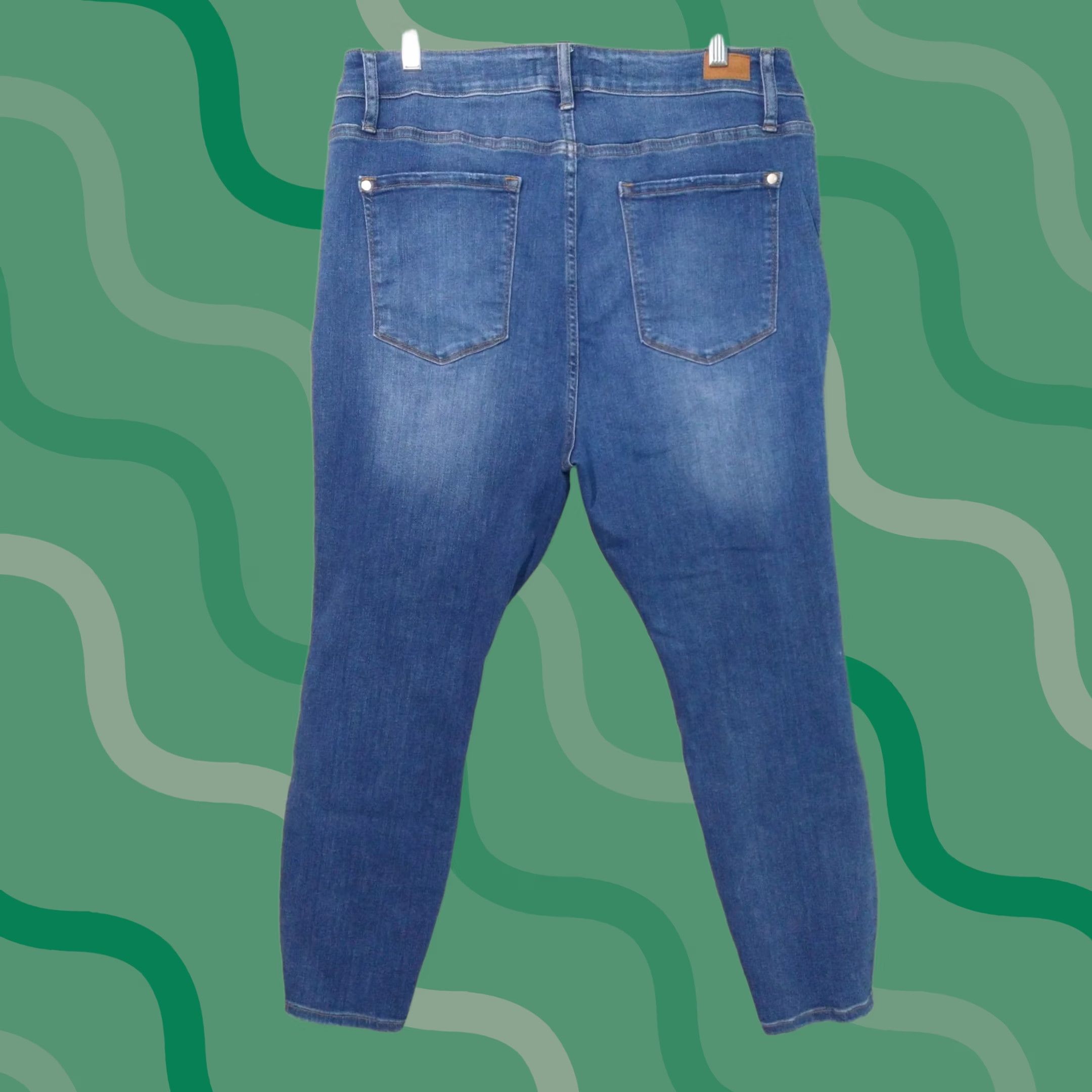 Vintage Judy Blue Jeans Womens 20W Denim Skinny Fit High Rise Stretch Distressed Jeans Womens Size 20W Blue 5-Pocket Size 42" / US 20 - 1 Thumbnail