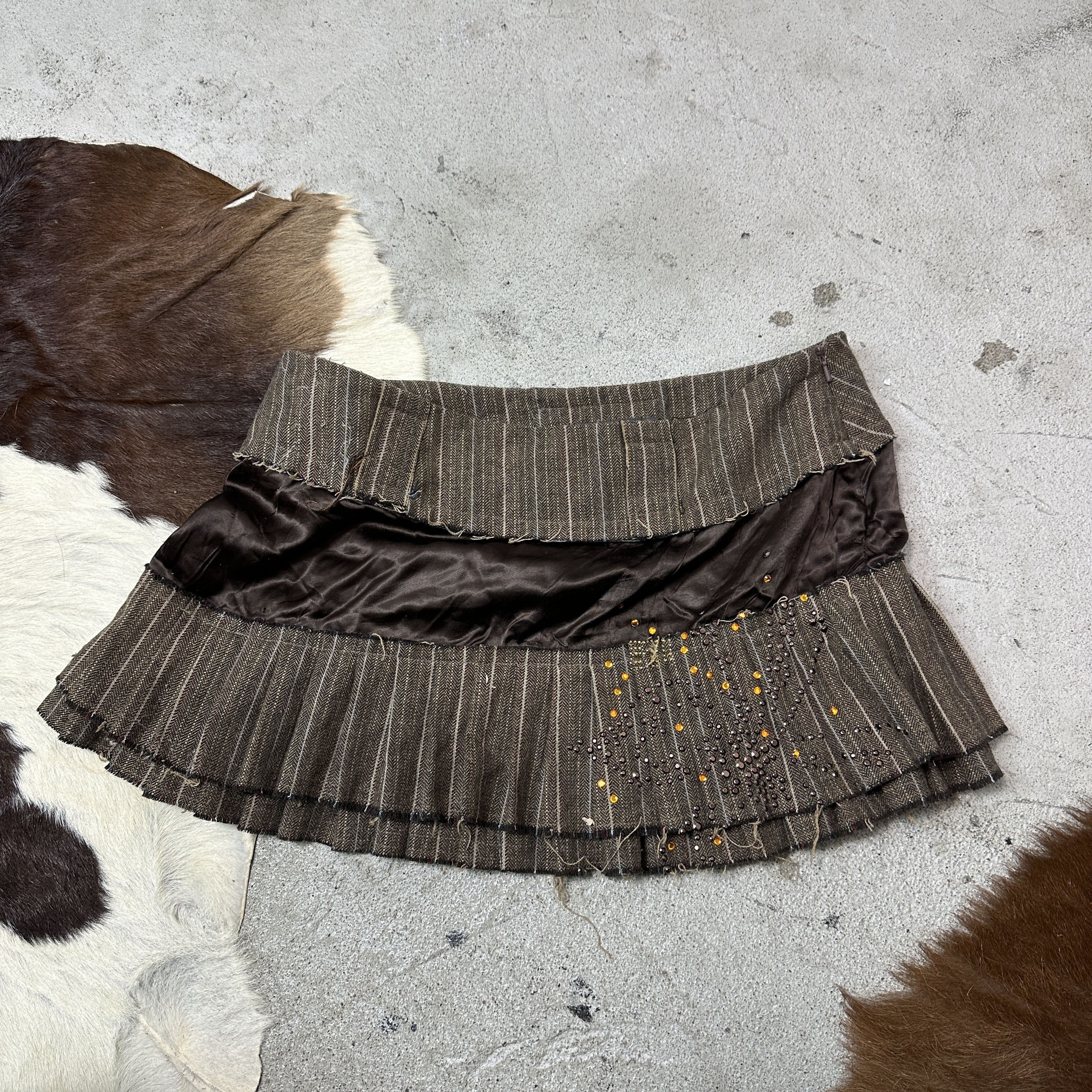 Vintage Vintage Mini Pleated Cottage Core Rhinestones Skirt Y2K Size 25" / US 0 / IT 36 - 2 Thumbnail