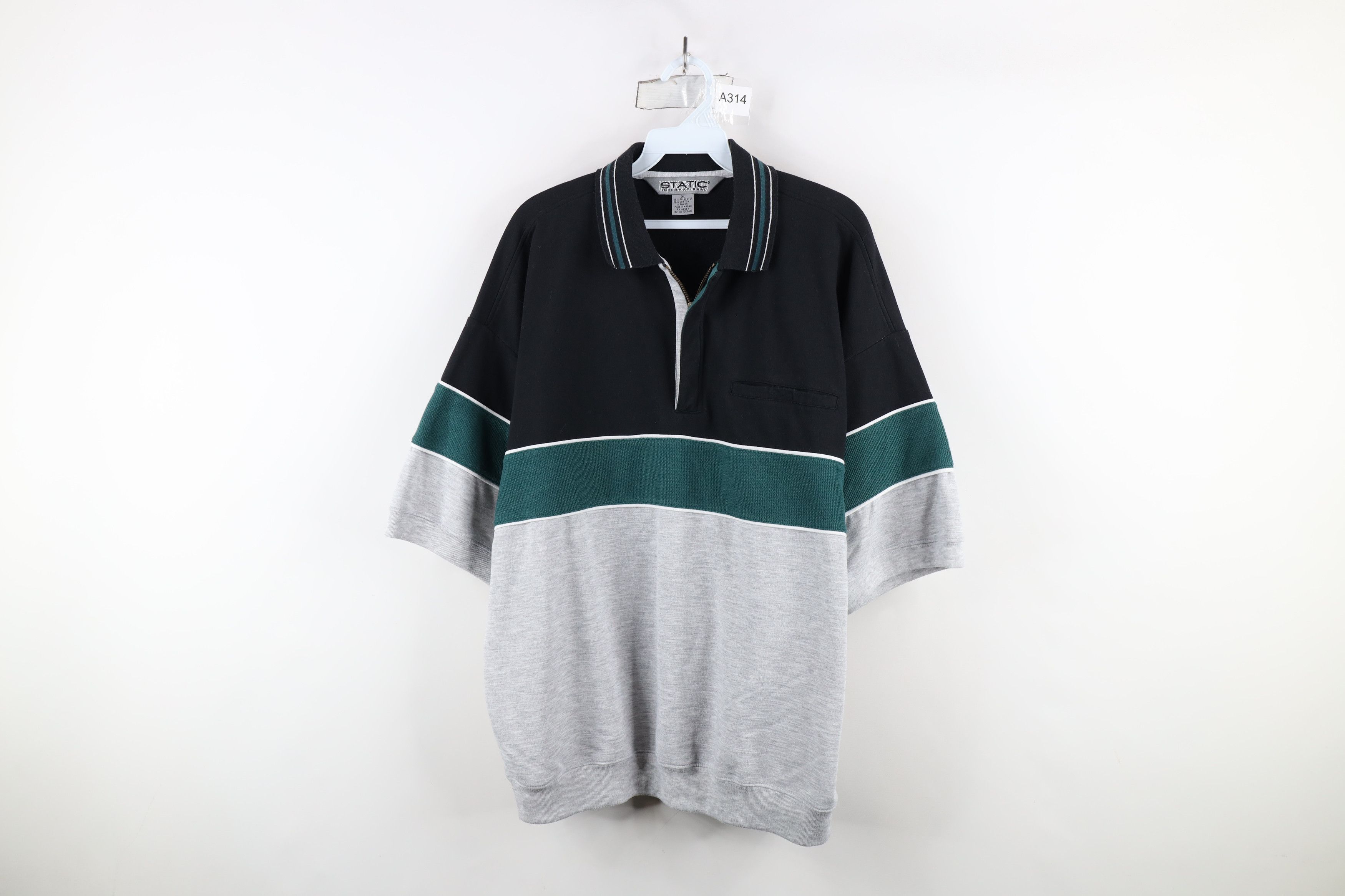 Vintage Vintage 90s Streetwear Thermal Knit Half Zip Pullover Polo Size US XL / EU 56 / 4 - 1 Thumbnail