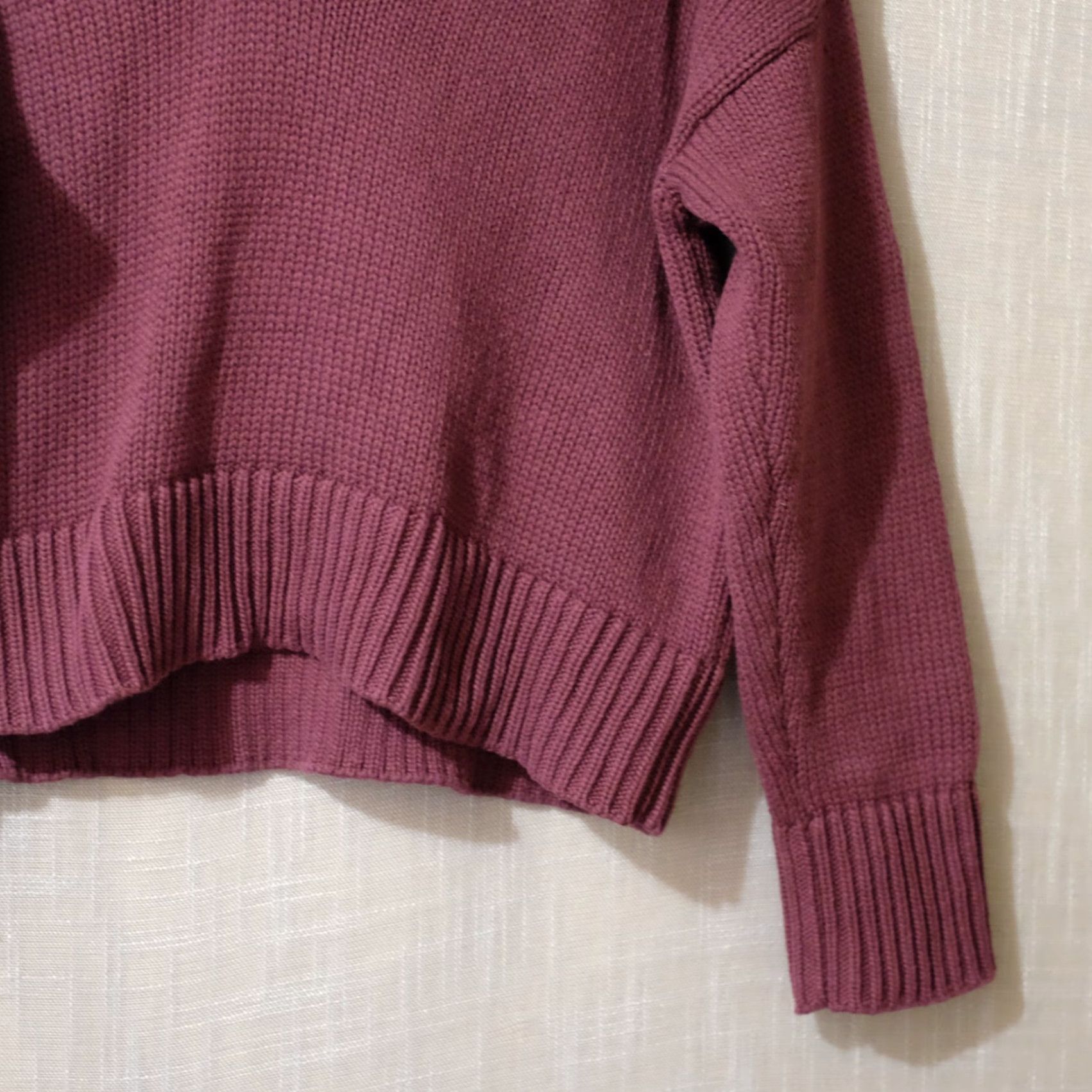 Ann Taylor Ann Taylor Weekend Collared Sweater Oversized Plum Women's XL Pullover Knit - Dark Purple Adults Womens (Size XL) Size XL / US 12-14 / IT 48-50 - 4 Thumbnail