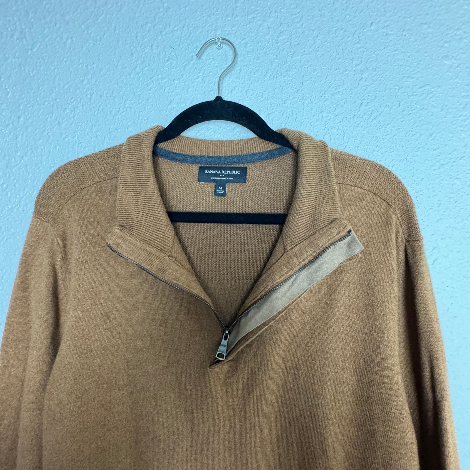 Banana Republic Banana Republic Men’s Premium Half Zip Sweater Brown Size M Size US M / EU 48-50 / 2 - 3 Thumbnail