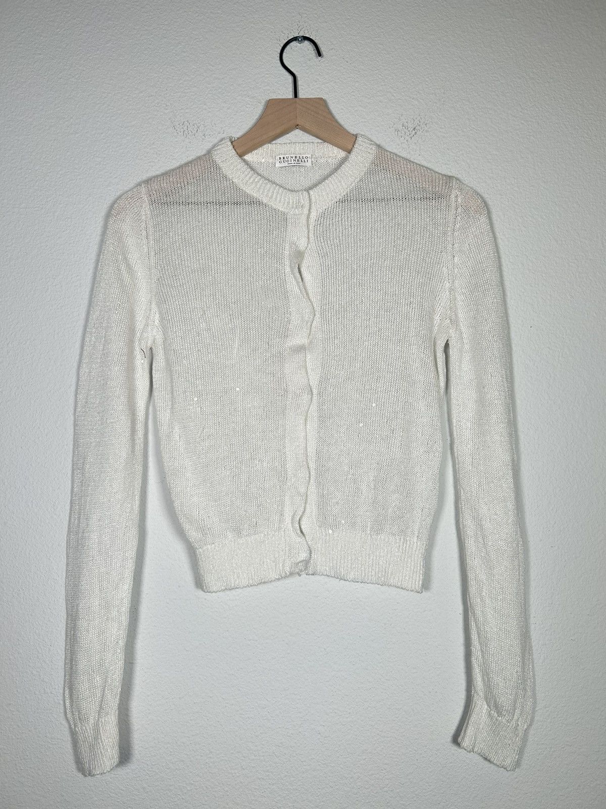 Brunello Cucinelli Sequin Embellished Monili Trim Sweater Cardigan Size M / US 6-8 / IT 42-44 - 3 Thumbnail