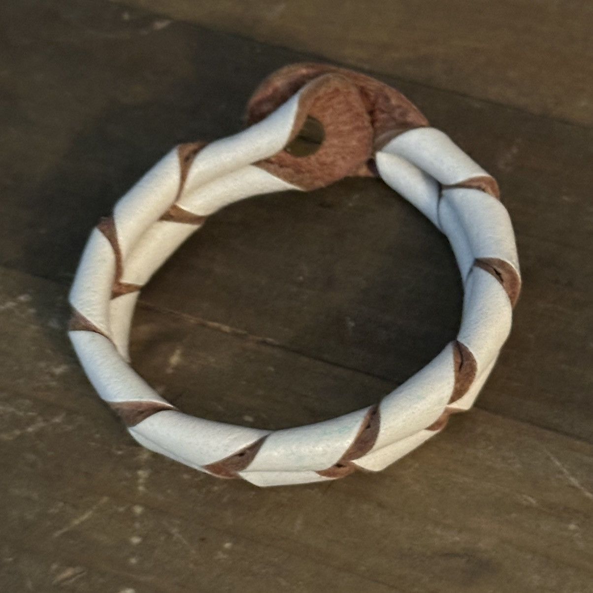 Vintage Vintage woven white leather bracelet Size ONE SIZE - 6 Thumbnail
