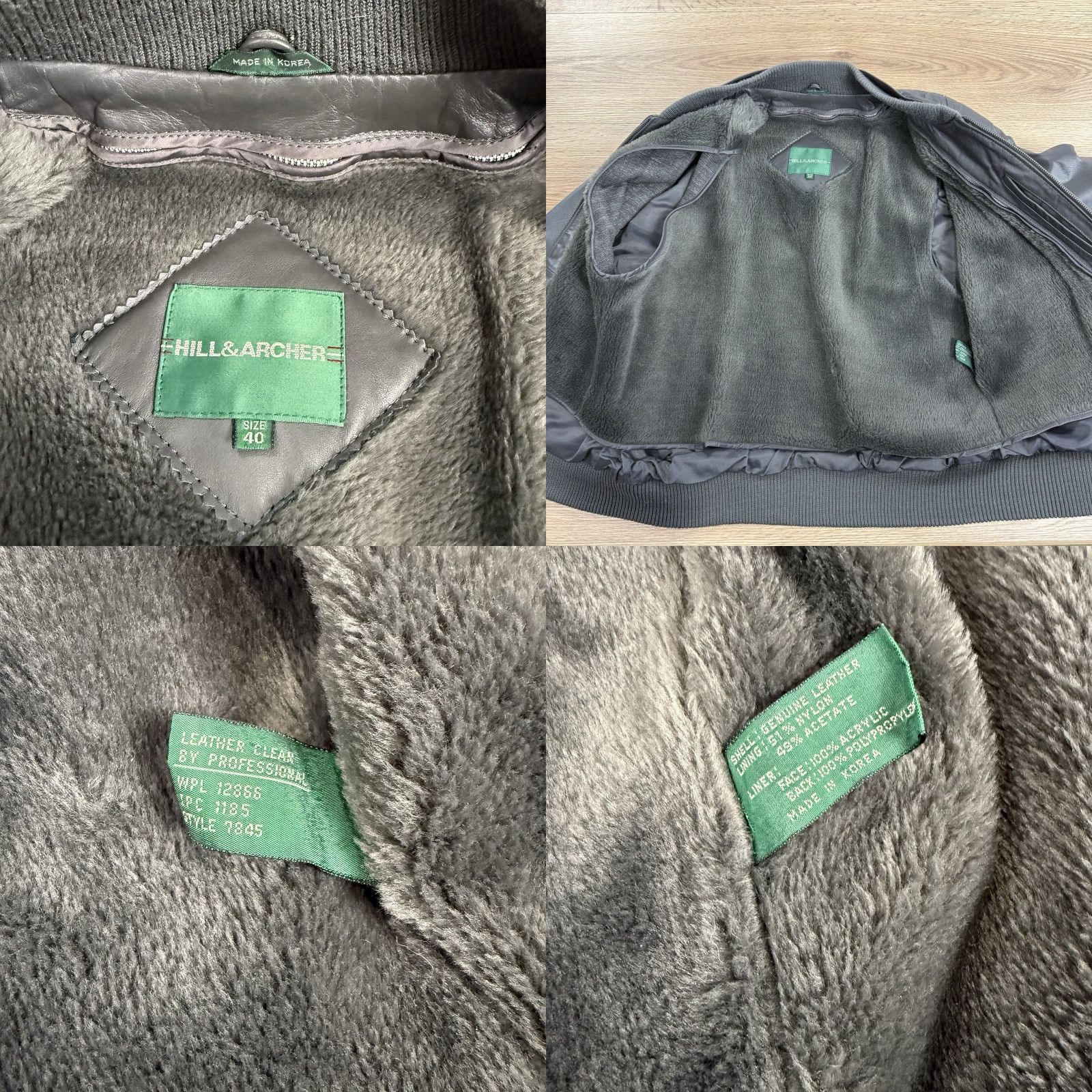 Vintage VINTAGE Hill & Archer Gray Genuine Leather Bomber Biker Jacket Mens Size 40 Size US XXS / EU 40 - 8 Thumbnail