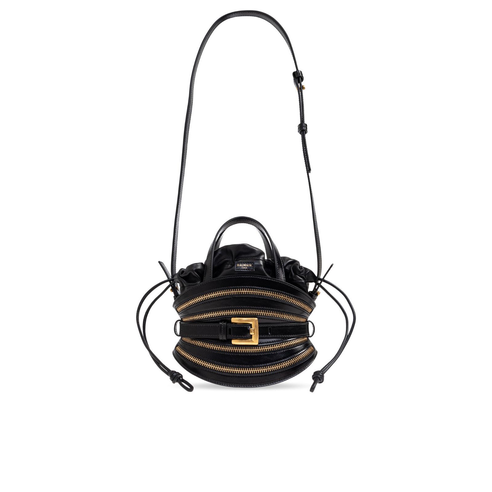 BALMAIN Shuffle Mini Black Leather Crossbody Bag New & Authe