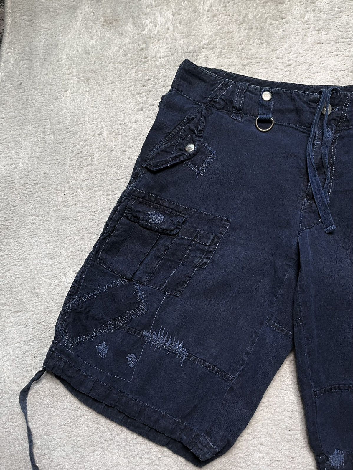 Ralph Lauren Vintage Navy Ralph Lauren Linen Silk Cargo Pockets shorts Size 32" / US 10 / IT 46 - 2 Thumbnail
