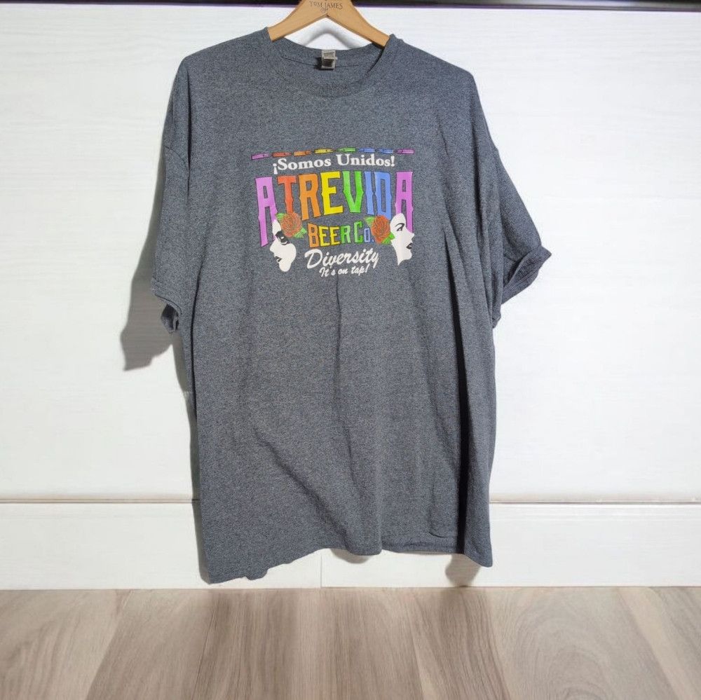 Gildan Atrevida Beer Company Diversity Pride Gray Graphic T-Shirt Size US XXL / EU 58 / 5 - 1 Thumbnail
