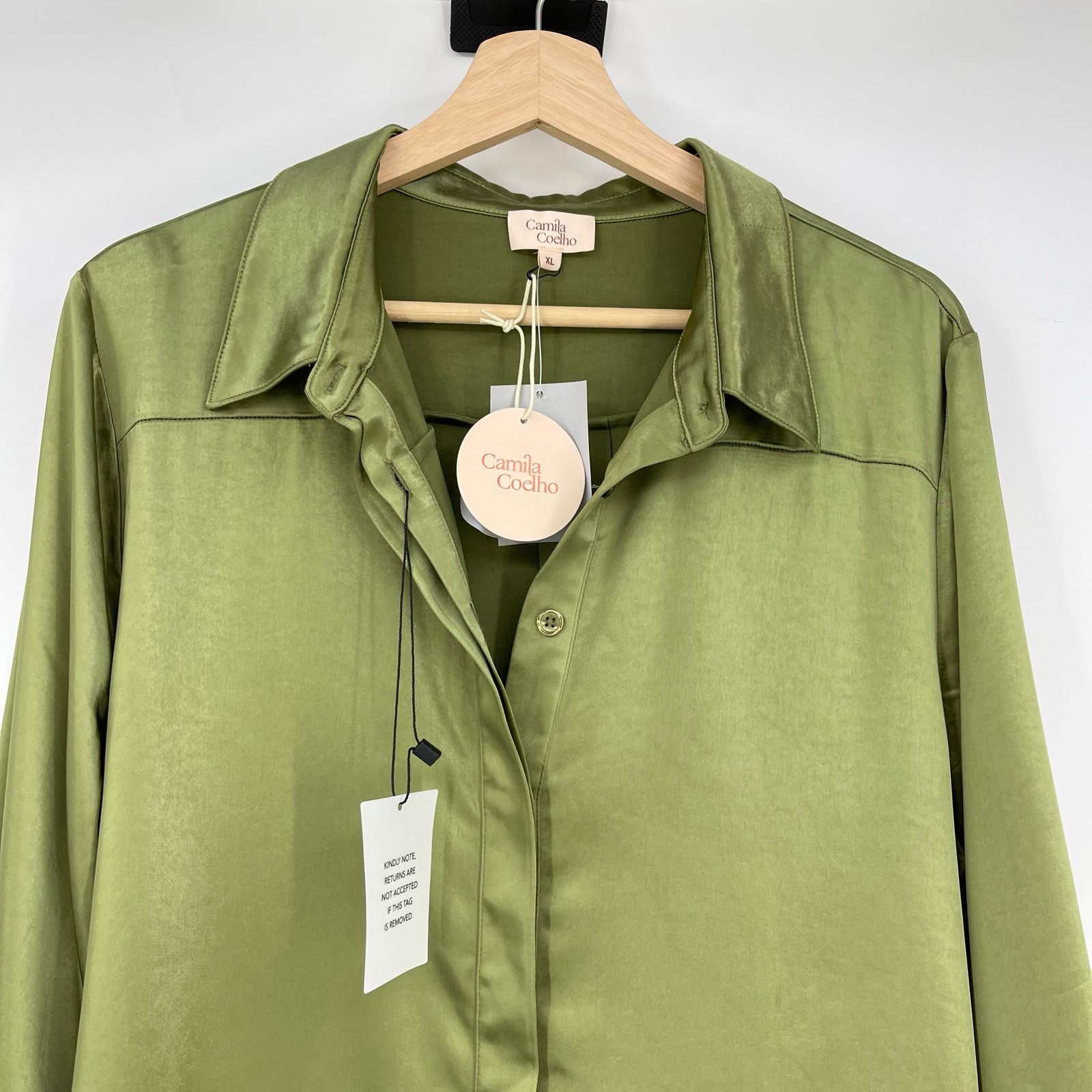 Camila Coelho NWT Priscilla Mini Dress in Sage Satin XL