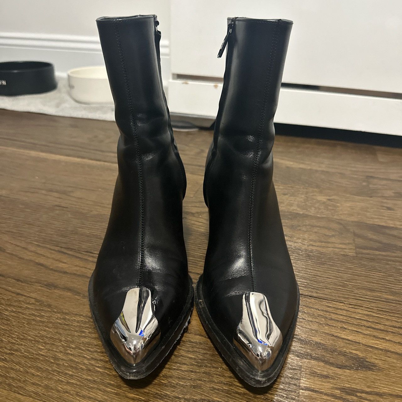 Alexander McQueen Punk Boot in Black/Silver